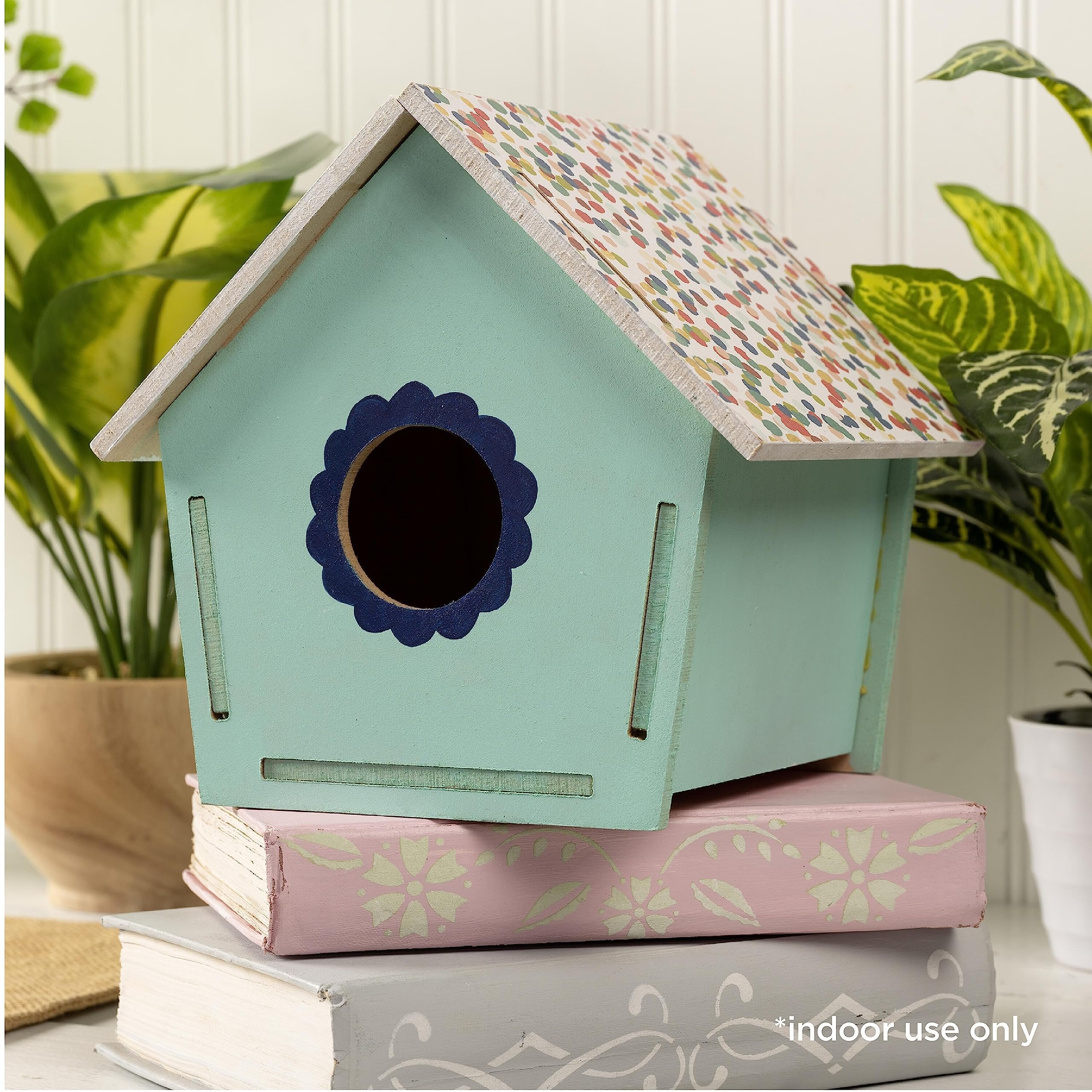 Plaid Birdhouse, Konnectz Unfinished, Easy to Assemble Wood Surface Perfect for DIY Arts and Crafts Projects, 61799