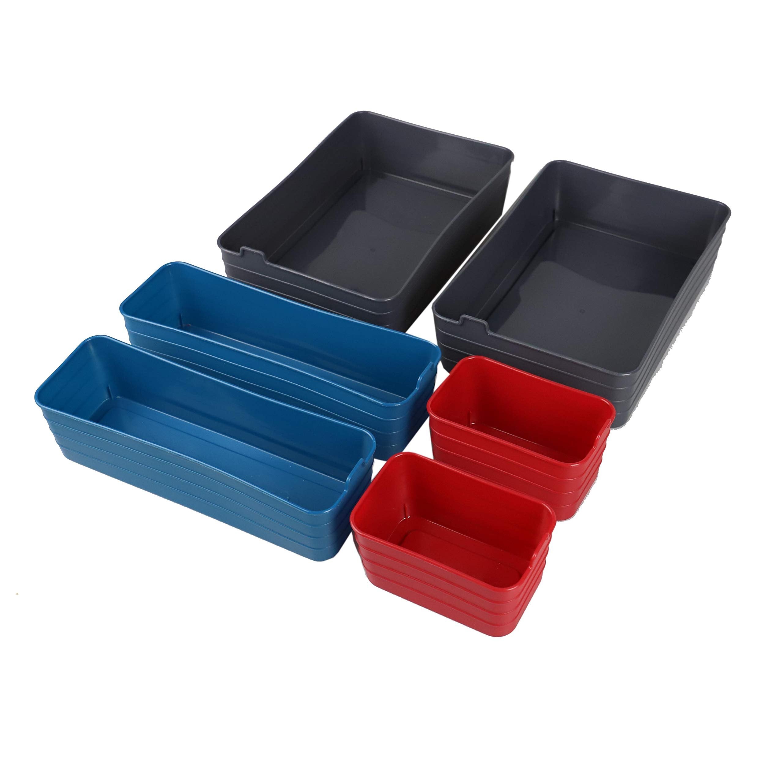 Home Basics Flexible Plastic Drawer Organizer Set, Pack of 6, Multi-color (2)
