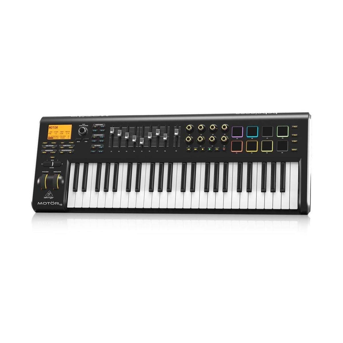 Behringer MOTÖR 49 49-Key USB/MIDI Master Controller Keyboard with Motorized Faders and Touch-Sensitive Pads