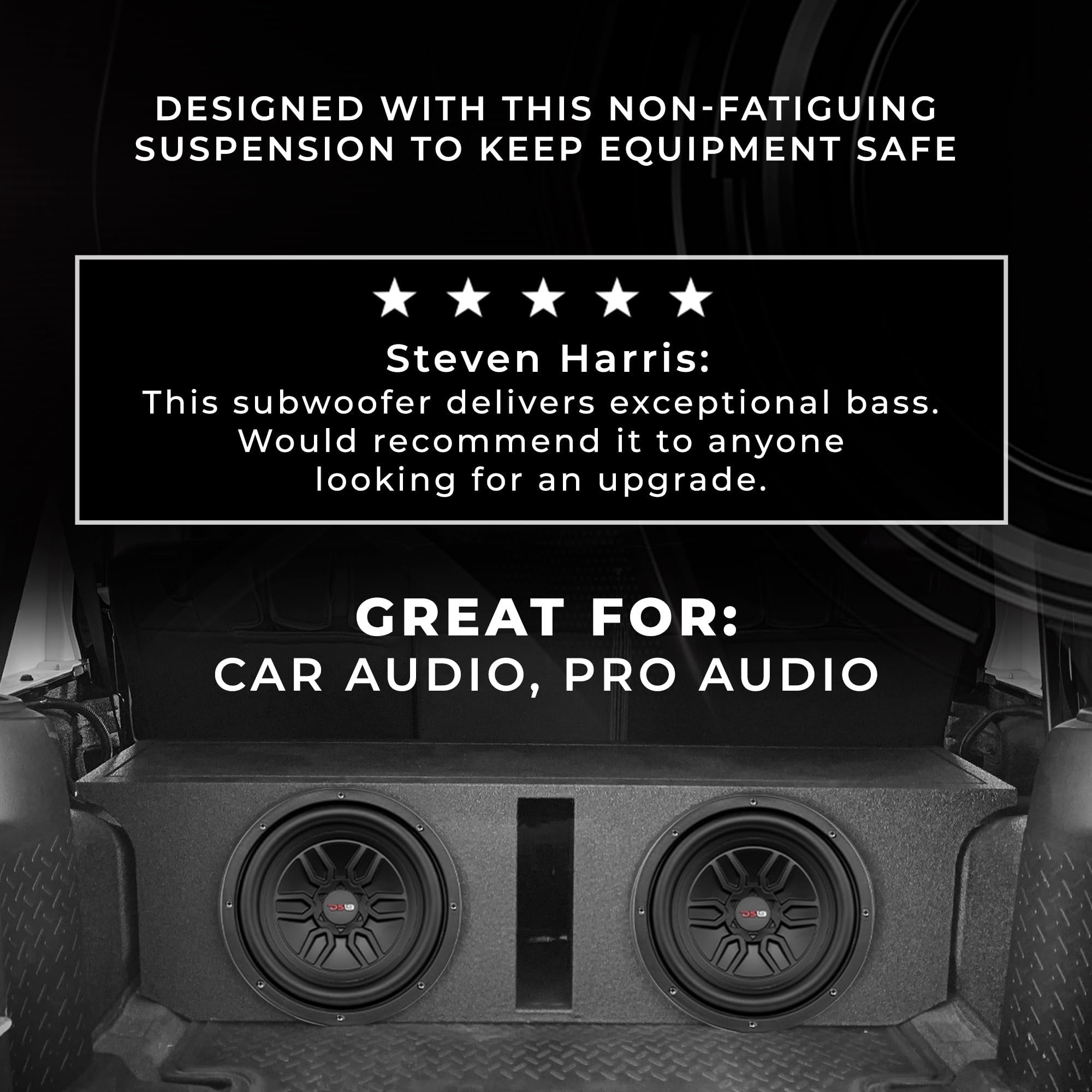 DS18 SLC-MD10 Car Subwoofer Audio Speaker - 10" in. Polypropylene Cone, Black Steel Basket, Dual Voice Coil 4 Ohm Impedance, 800W Max Power and 200W Rms Power, for Vehicle Stereo Sound (1 Speaker)