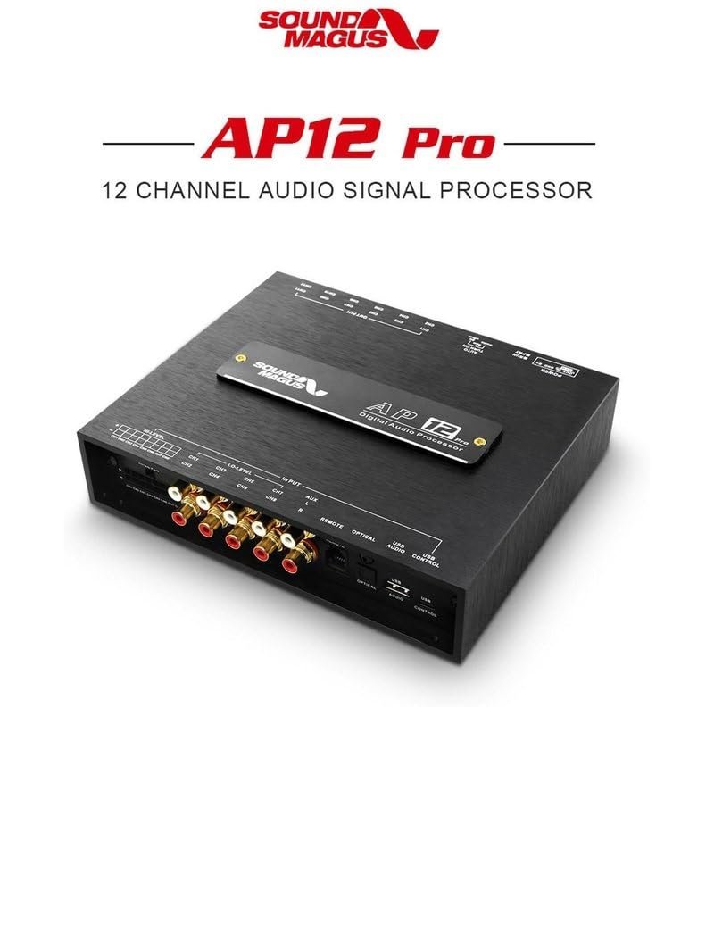 SOUND MAGUS AP12V3 DSP AP12 Pro 12-Channel Bluetooth USB Car Audio Signal Processor Controls 12 Amplifier Channels to RCA