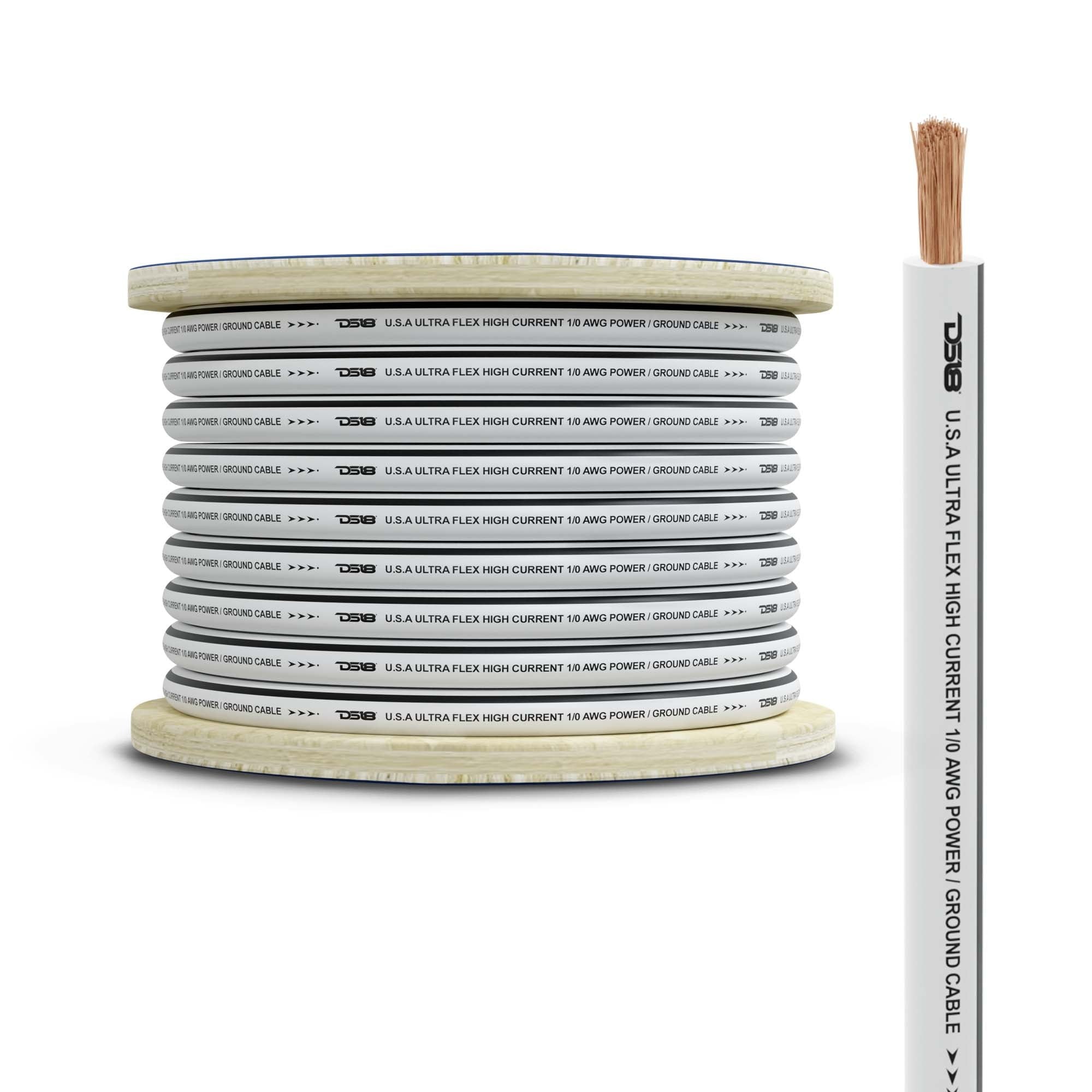 25FT DS18 0GA Marine Ground Wire OFC Tinned Copper Cable Battery (25 ft)