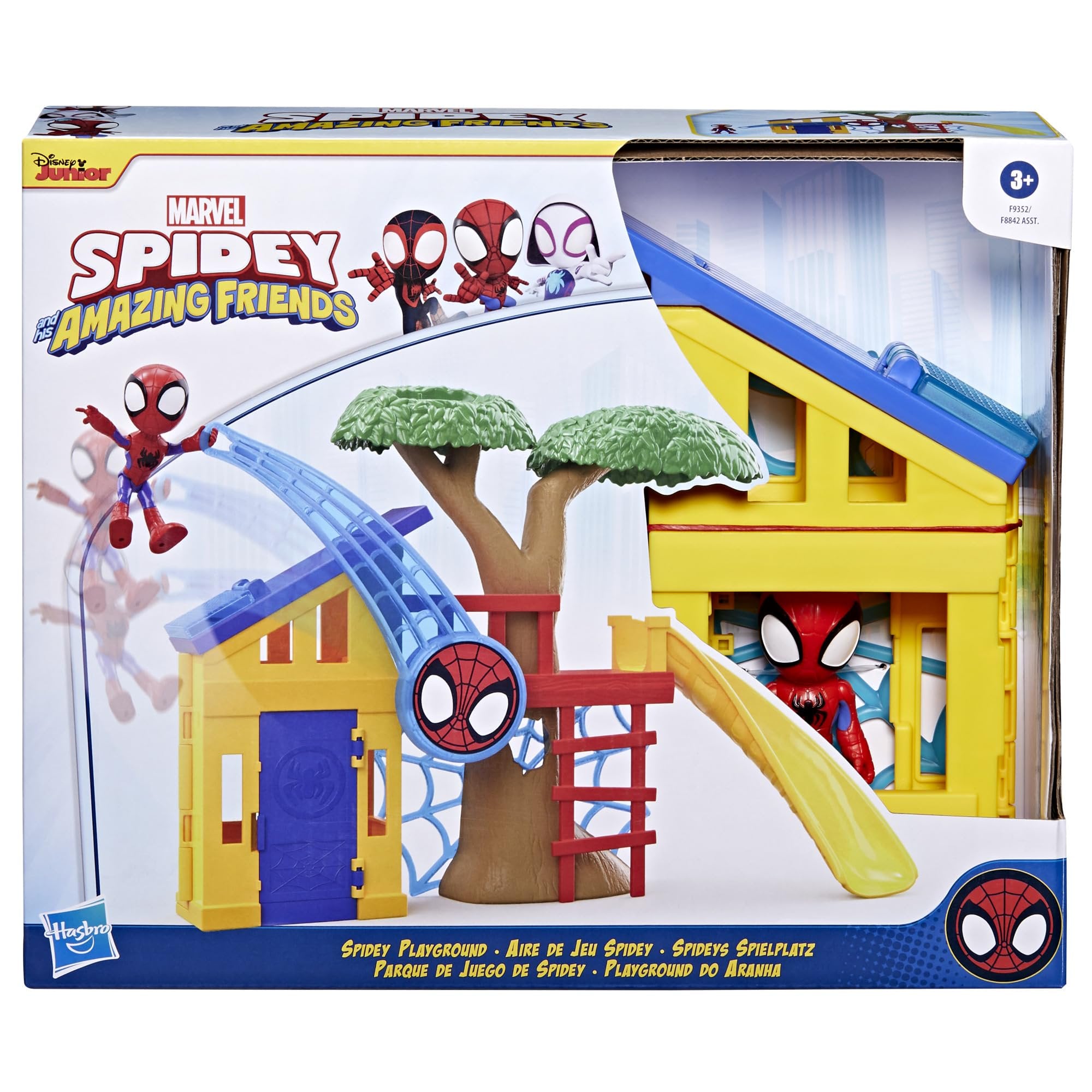 Spidey and his Amazing Friends Spidey Playground Playset, Includes 4-Inch Action Figure, Marvel Super Hero Toys for Kids 3 and Up