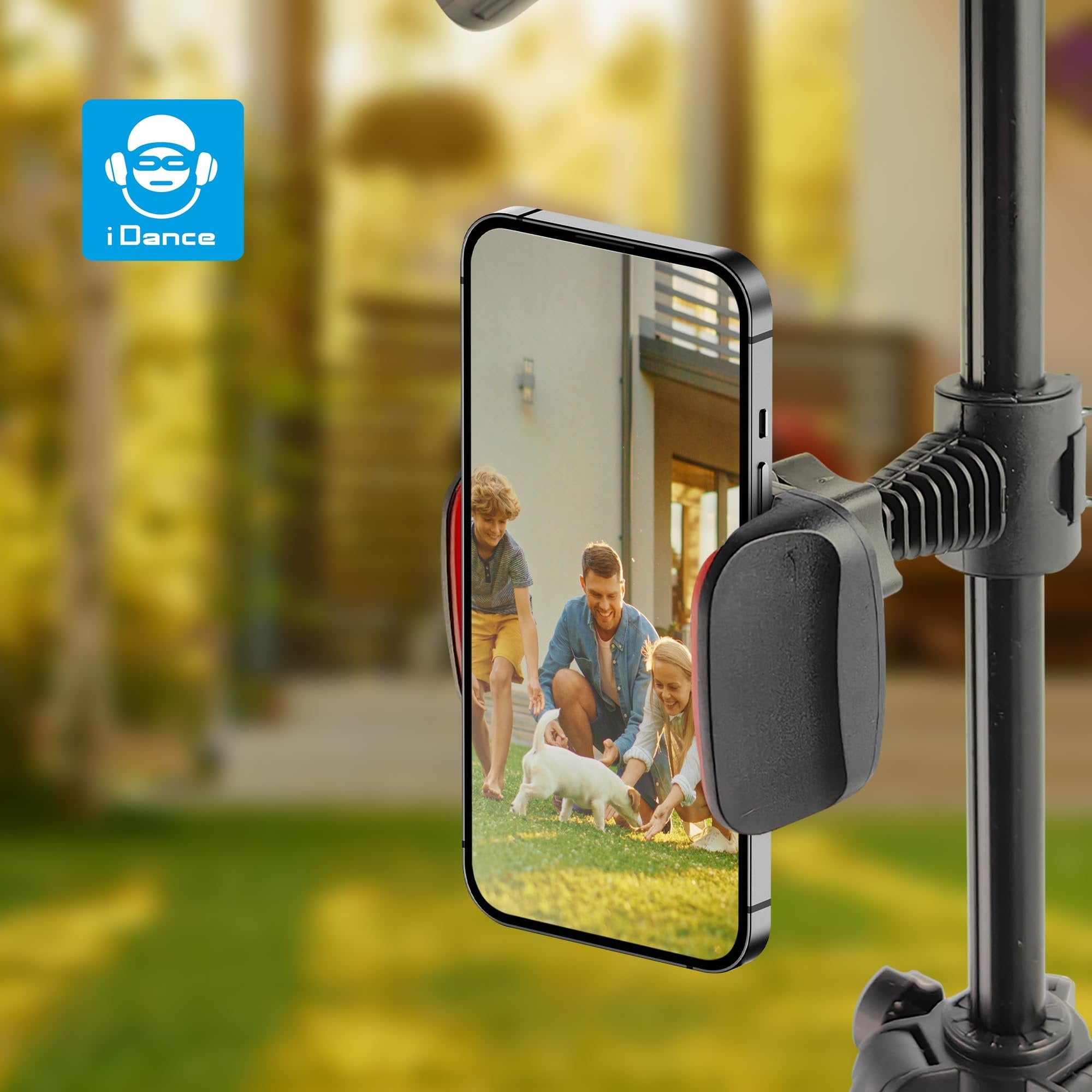 iDance MS1820 Universal Cell Phone Holder with Easy Lock and Bluetooth Remote Control Phone Mount with Clamp Camera and Mobile Phone Holder for Car