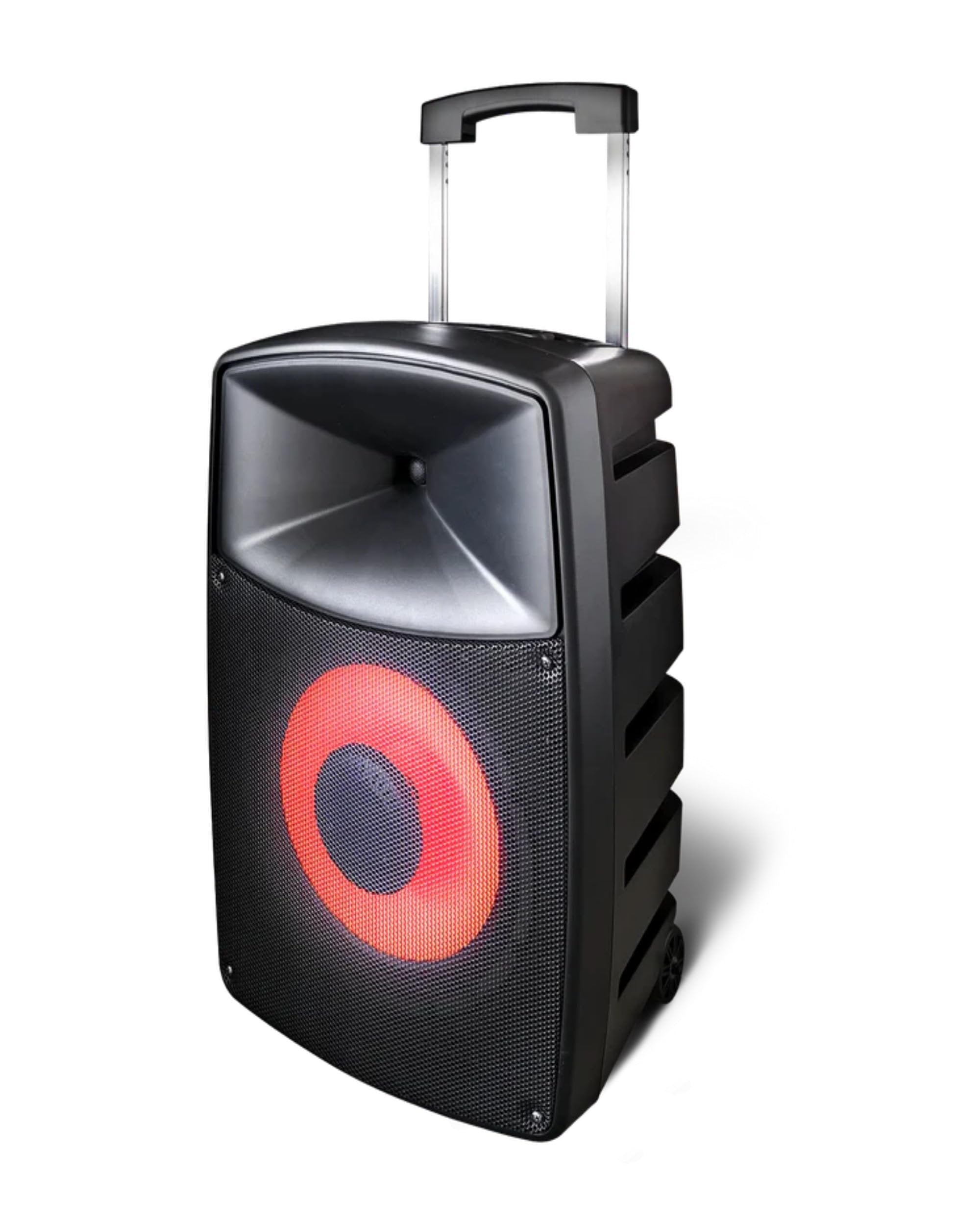 Moonki Sound MS-P112B 12-inch Woofer Pro Active Audio 2-Way Portable DJ Speaker LED Illuminated with TWS BT Connectivity Rechargeable Batt 3000 Watt Max 150 Wrms