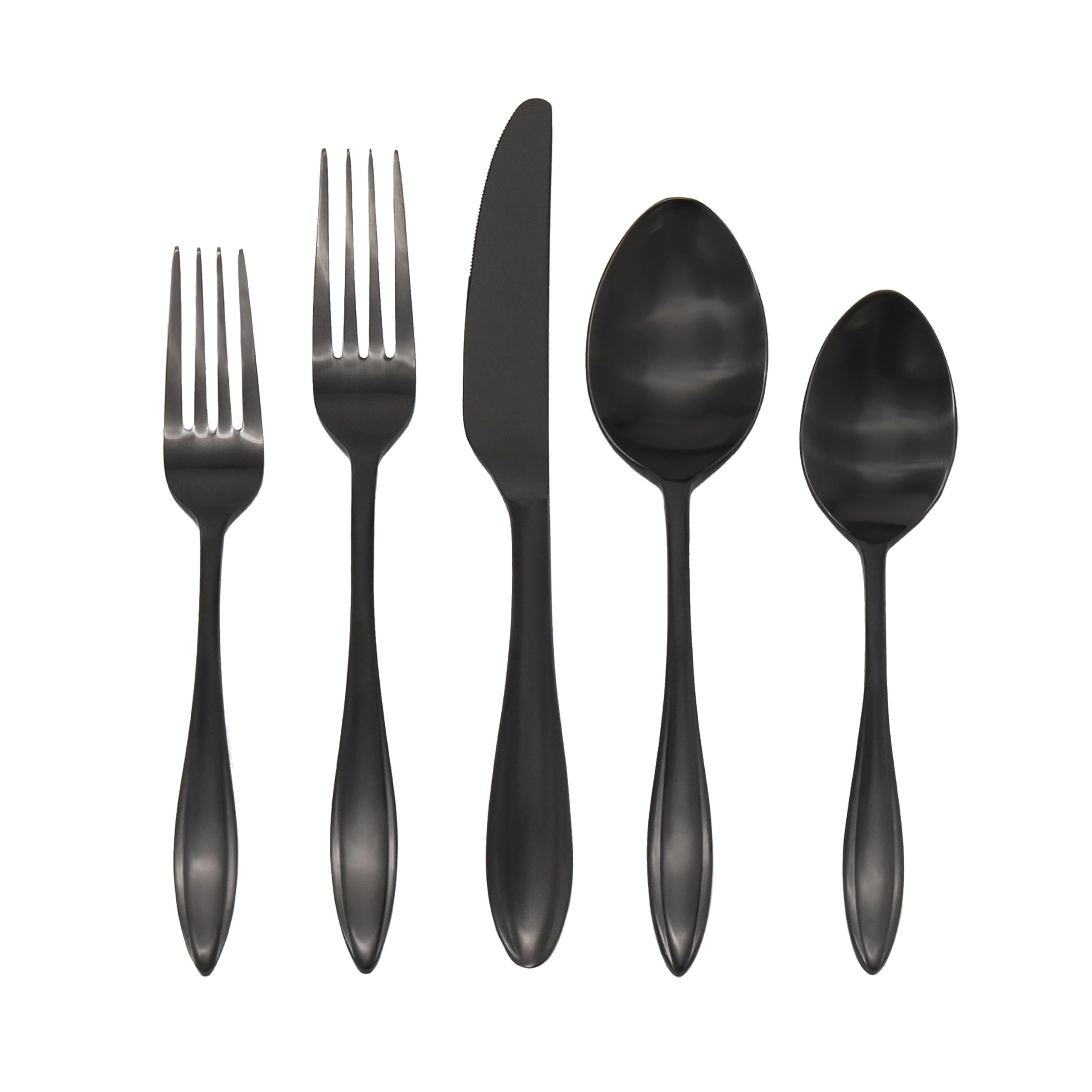 Godinger 20 Piece Flatware Set with 4 Dinner Forks, 4 Salad Forks, 4 Tablespoons, 4 Teaspoons and Knifes, 18/0 Stainless Steel Unica Matte, Set of 4