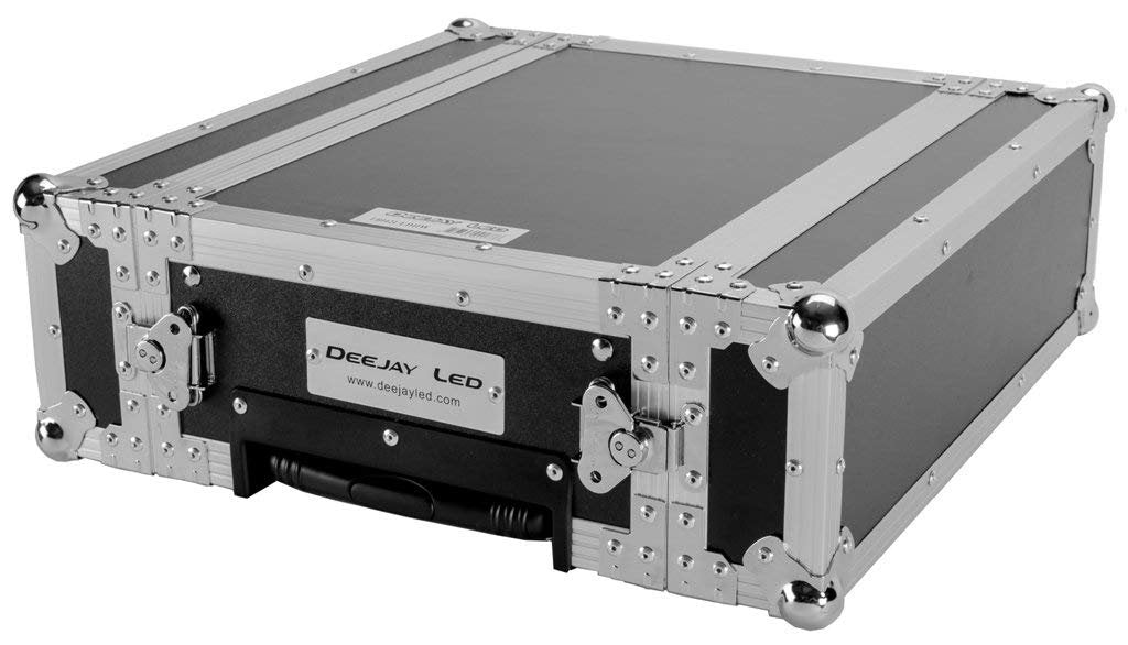DEEJAY LED Top Quality Space Dj Rack Case with Handle Two Detachable Solid Covers, Fits 2u Pro Effects Equipment (TBH2UEDHW)