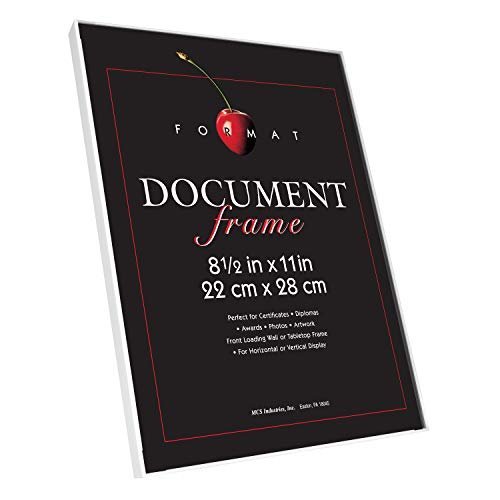 MCS Format Document Frame, Diploma and Certificate Frame, White, 8.5 x 11, 6-Pack