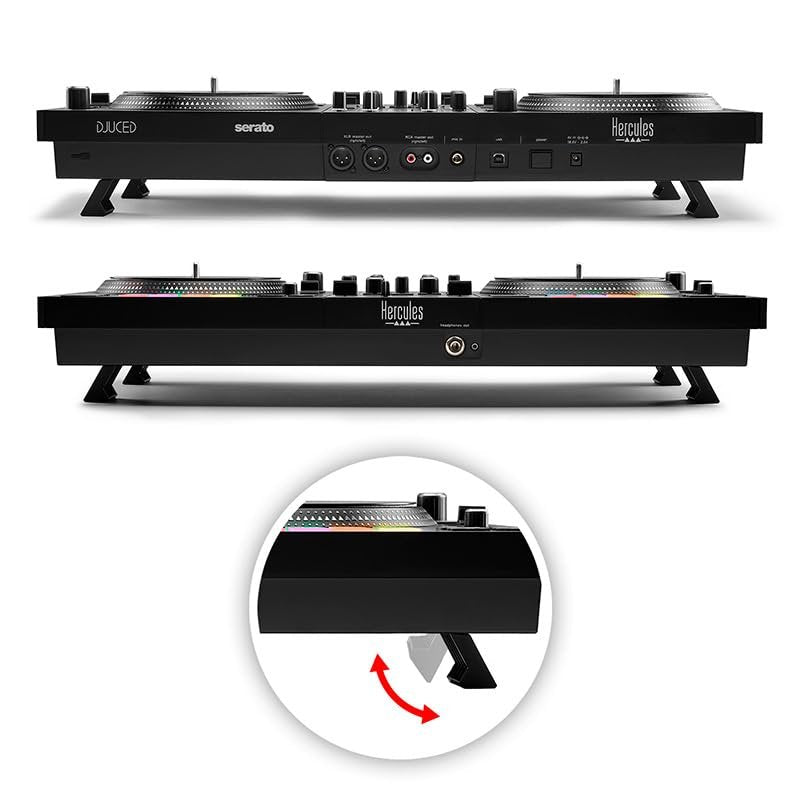 Hercules DJ Control Inpulse T7 2-Channel Beatmatch Guide Comfortable DJ Controller for Serato and Djuced with Braided USB Cable