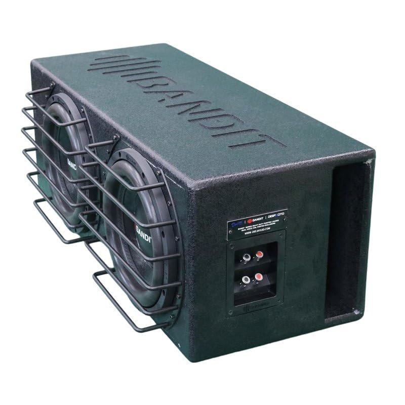 DEEJAY LED BANDIT2X10 Despacito Dual Two 10-inch Subwoofers in A Box Cabinet 1500 Wrms 3000 Watts Peak with Grill Guard and Two Voice Coils 2 ohms Each