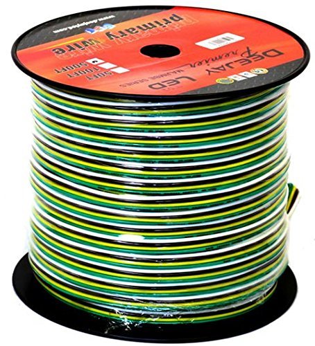 Deejay LED 500-foot 4-conductor 16 Gauge Primary Stranded Cable Ideal For Accessory Hookups Three Conductors, Yellow,Brown And Green Are Bonded Together Making It Easier To Route DEEJAY LED TBH164B500