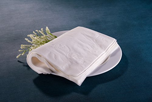 Lillian Tablesettings Premium White Napkins, Large Dinner Napkin, 3 Ply Paper White, 75 count