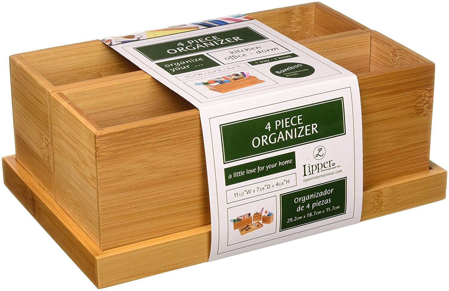 Lipper International 1809 4 Piece Organizer 1 Tray (3 Box)