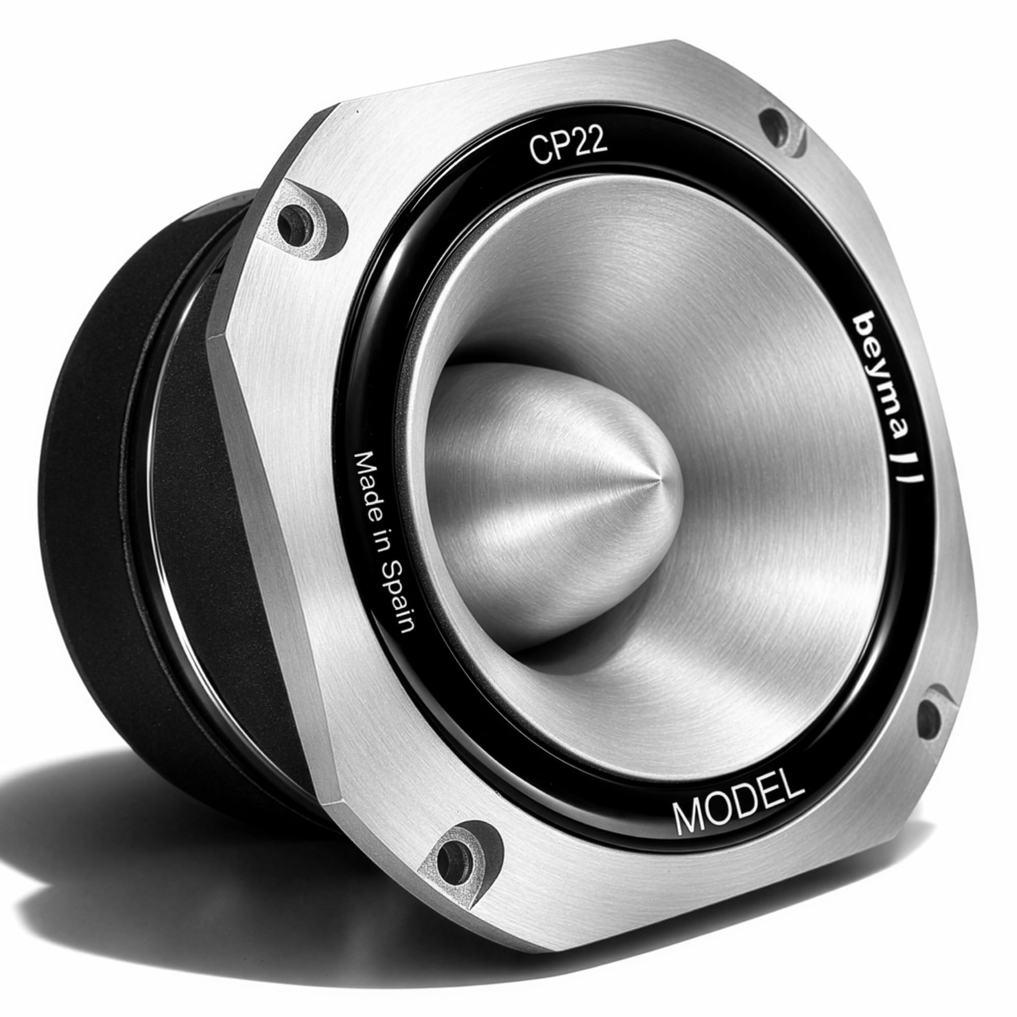Beyma 8 Ohm Compression Tweeter Speaker, 4 Inch, 107dB Sensitivity, 1.5" Voice Coil, Aluminum Diaphragm, High Output Tweeters Speakers Car Audio, Long Throw Narrow Dispersion, 25W AES Power