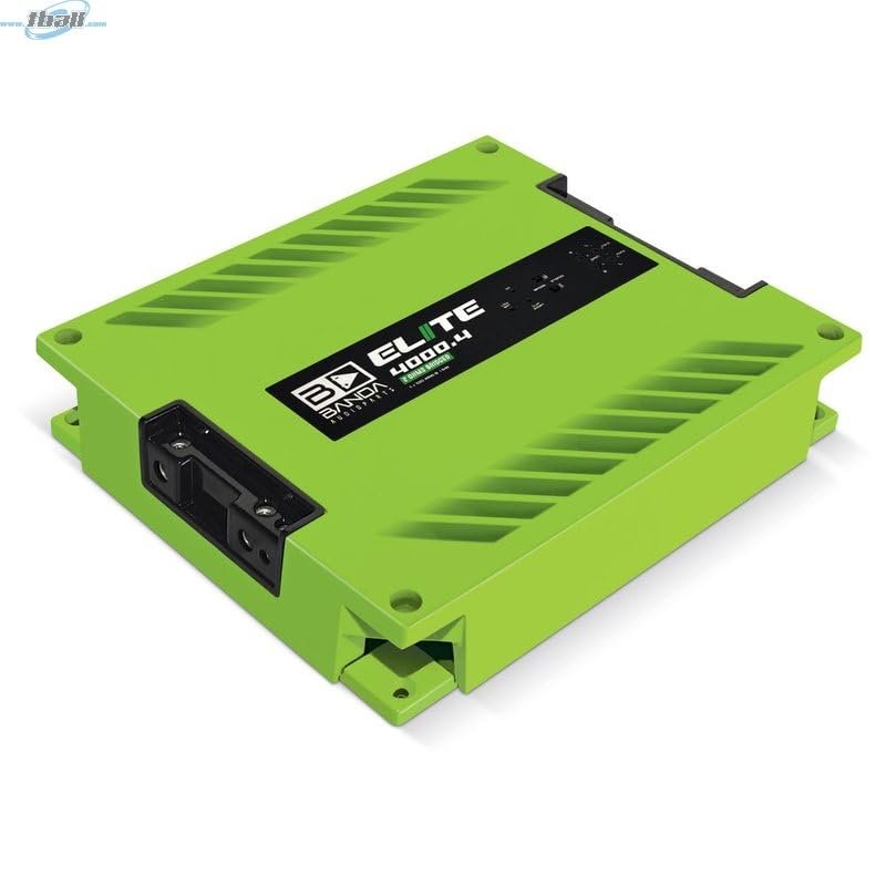 4-Ch. Vehicle Audio Bass Amplifier - 1000W High-Powered Mono Bass Amplifier w/Subsonic Filter & Low Pass Filter Stable at 1 ohm, LED Indicators, Sound Specialization, Green - BANDA 4000.41OHMGREEN