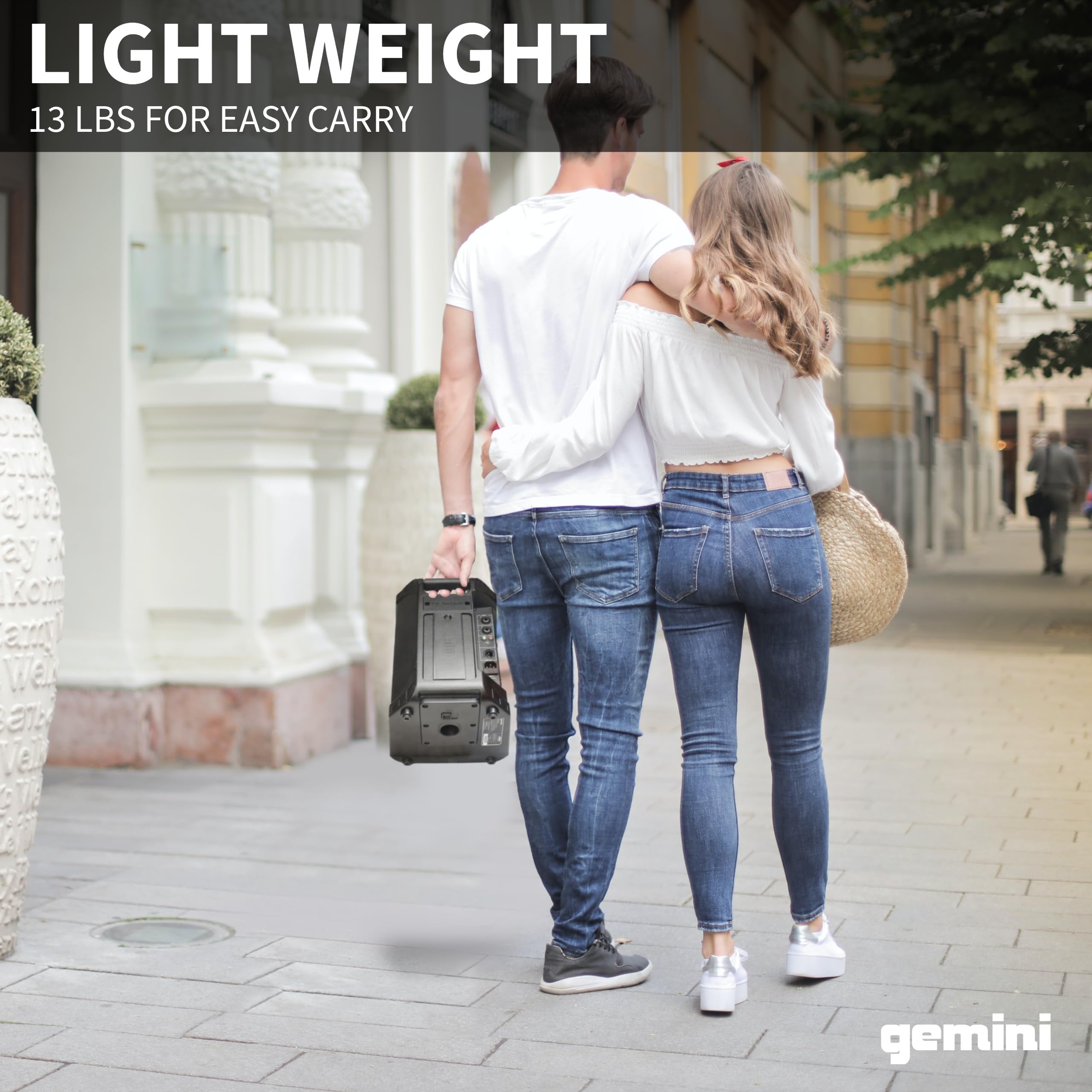 Gemini Sound GPSS-650 Ultra-Portable 200W PA System with 6.5" Woofer, Bluetooth, TWS Link, 12+ Hour Battery Life, Dual Inputs, and DSP Effects – Perfect for DJs, Musicians and Public Address