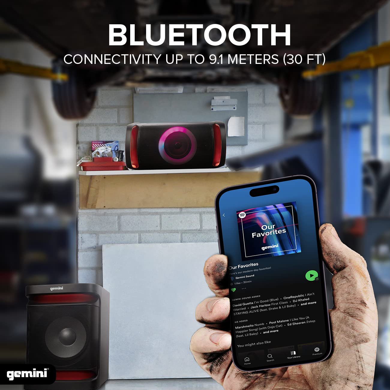 Gemini Bluetooth Stereo System for Home – 3000W Peak Power Dual 12” Subwoofers, FM Radio, LED Lights, USB, AUX, Optical Input – Ultimate Home Stereo Shelf System for Parties & Karaoke (GSYS-4800)