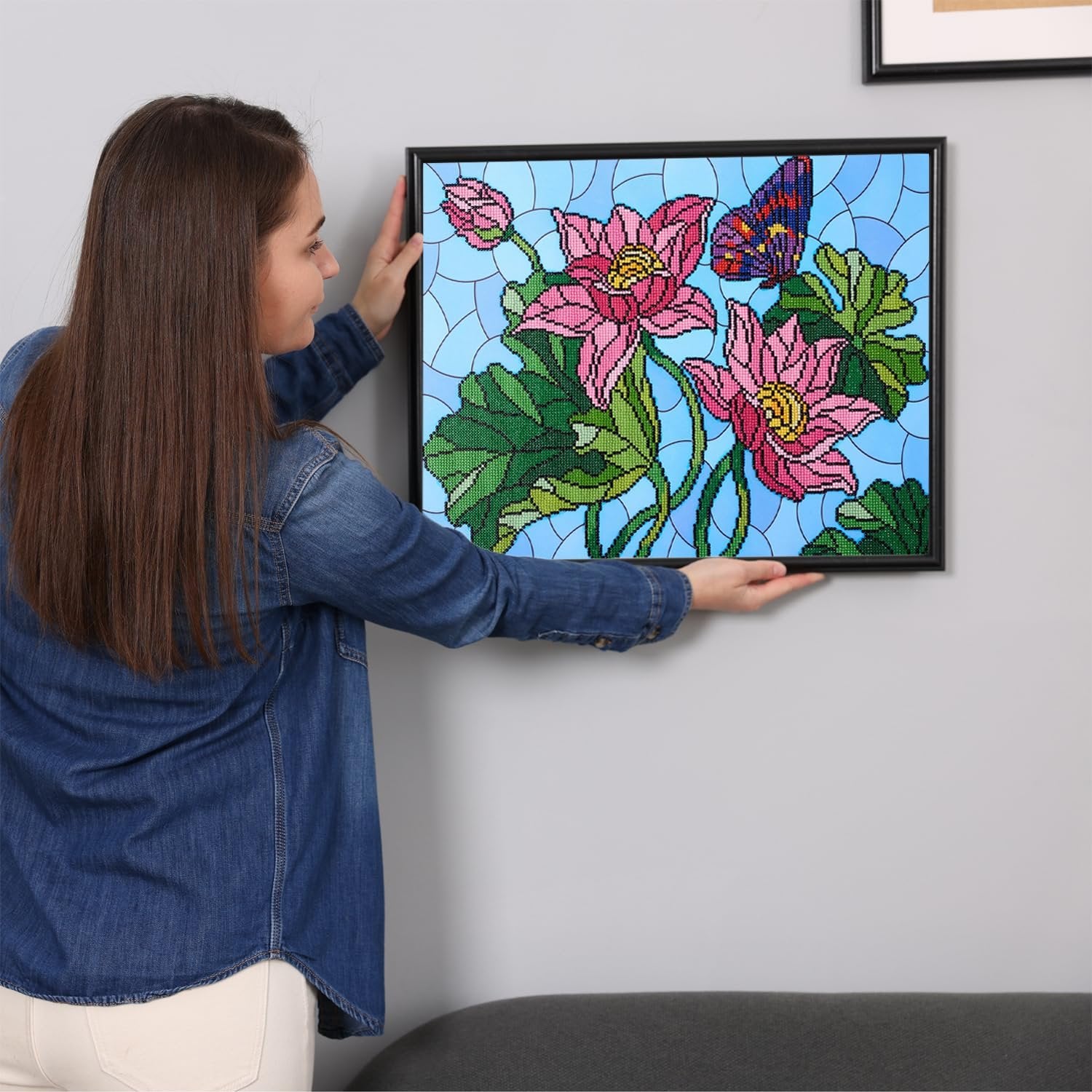 Leisure Arts DIAMND Art KIT 16X20 SG, Stained Glass Flower