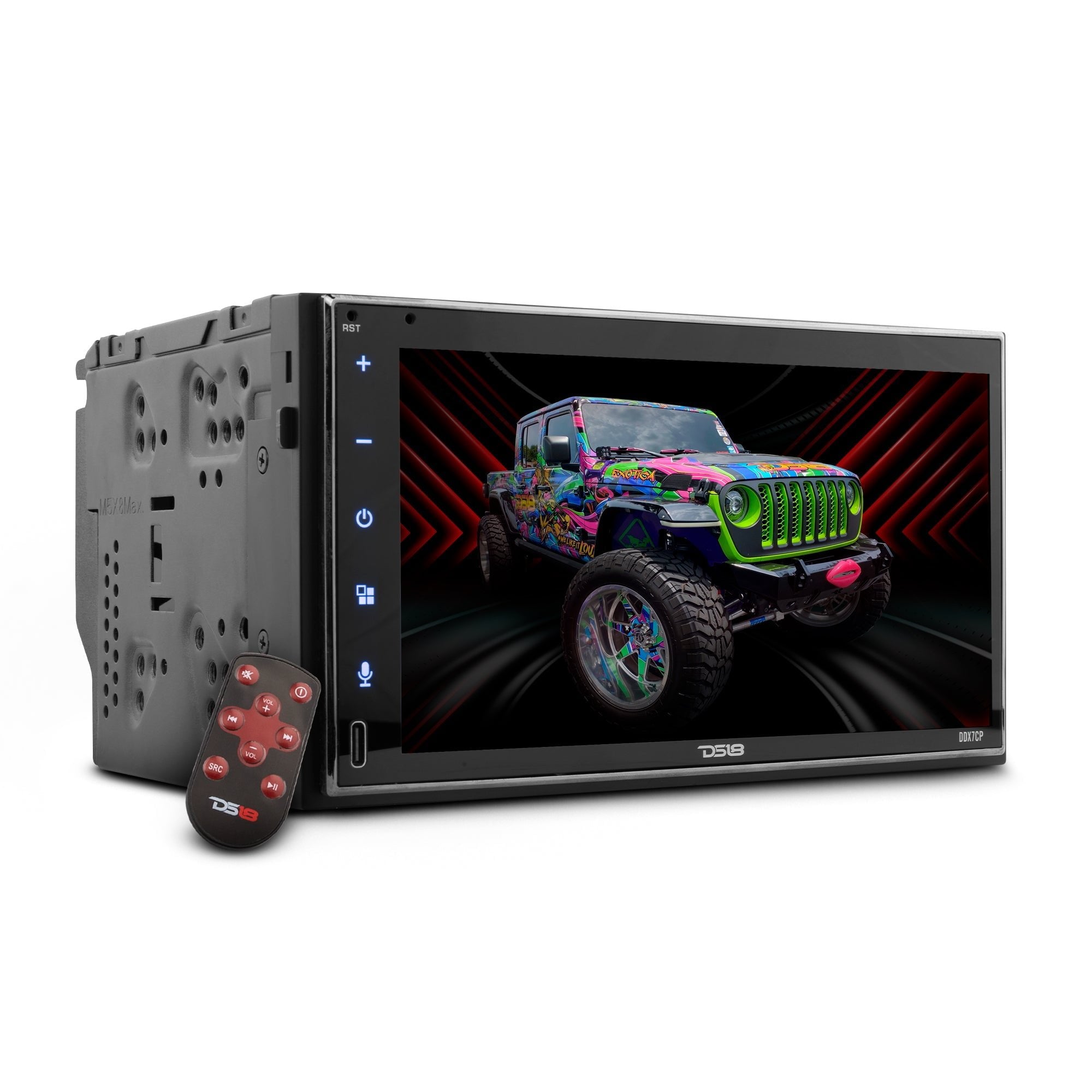 DS18 DDX7CP 7" Touchscreen Mech-Less Double-Din Head Unit with Bluetooth, Mirror Link And Apple Car Play