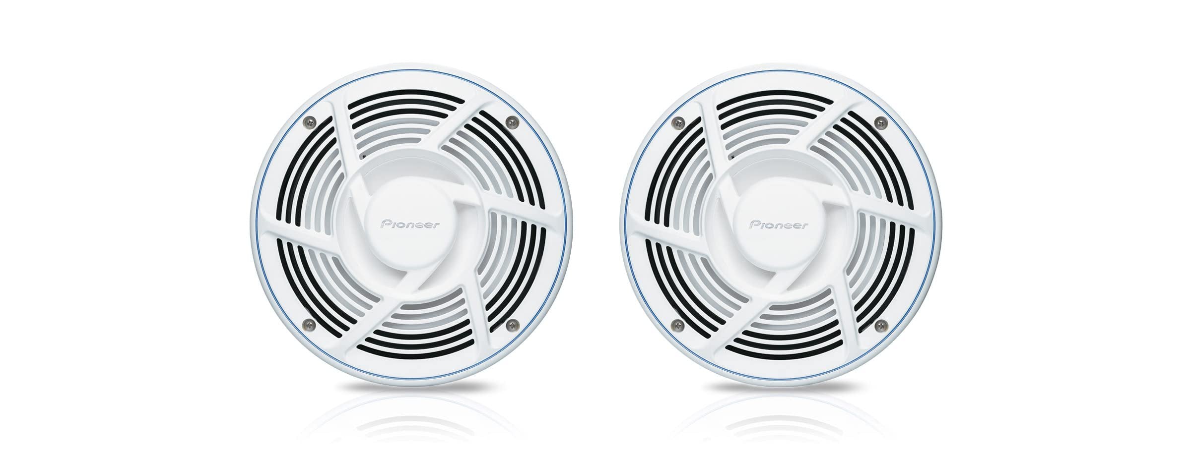 PIONEER CAR TSME650FS ME-Series 6.5 inch White Marine Coaxial Speakers (Pair) 2-Way, 200 Watt Max Power, IPX7 Rated, Sports Grille Design