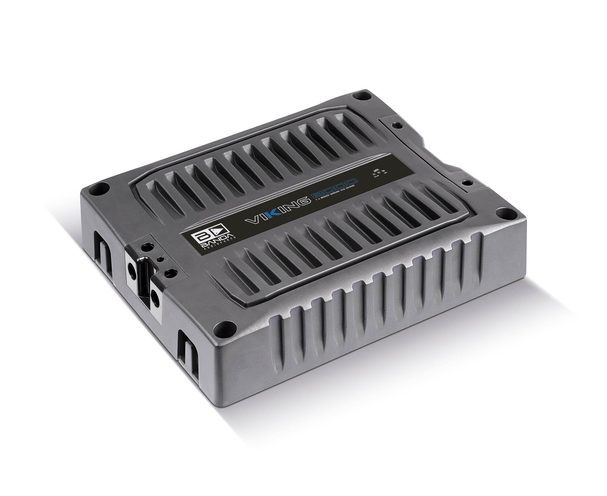 Banda VIK8000.2BK Car Amplifier Audio Speaker 2-Ohms Full Range New Viking 8000 Watts Rms LED Indicator Sound Specialization Aluminum Chassis - Black