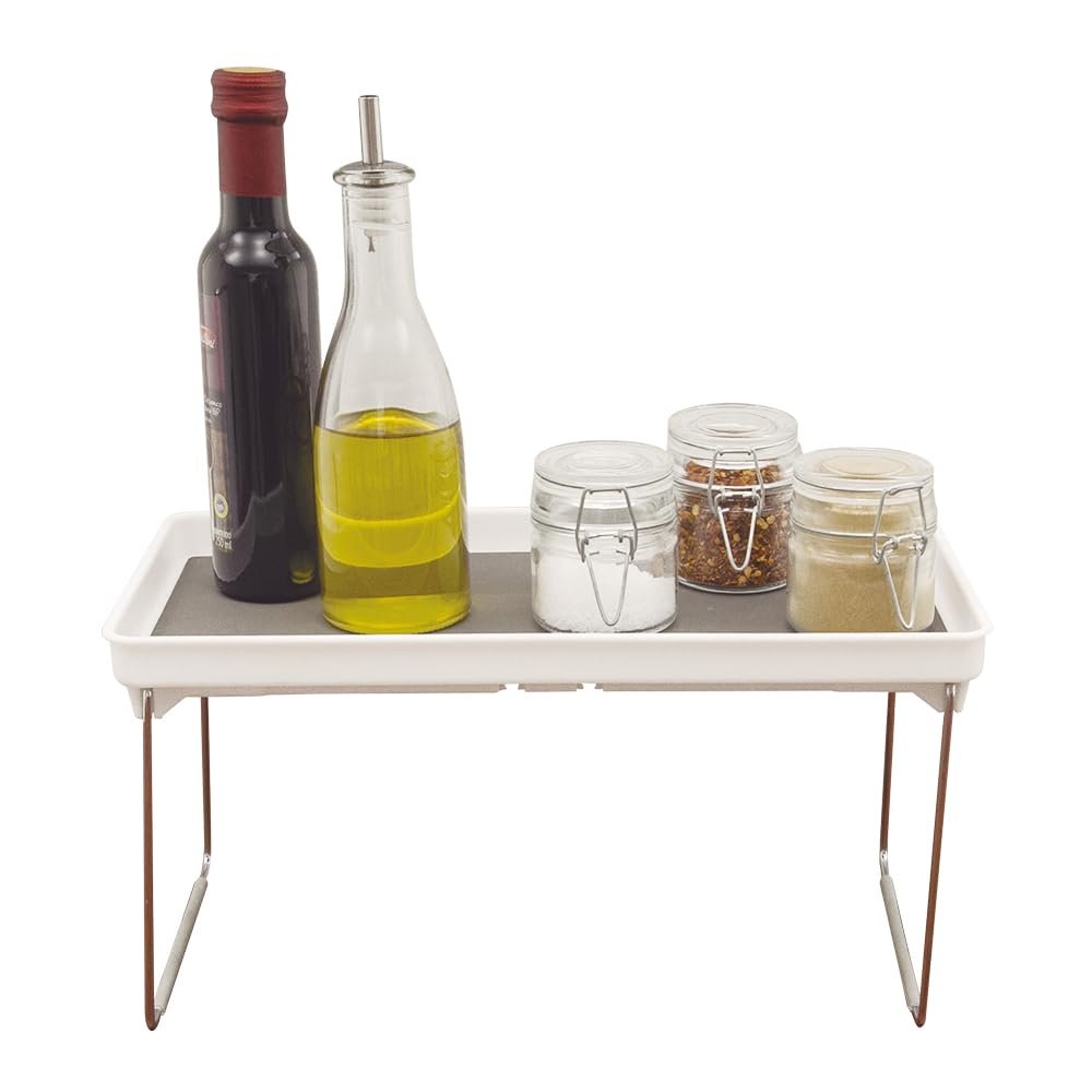 Home Basics Foldable Rubber Lined Plastic Kitchen Organizer Rack (1)