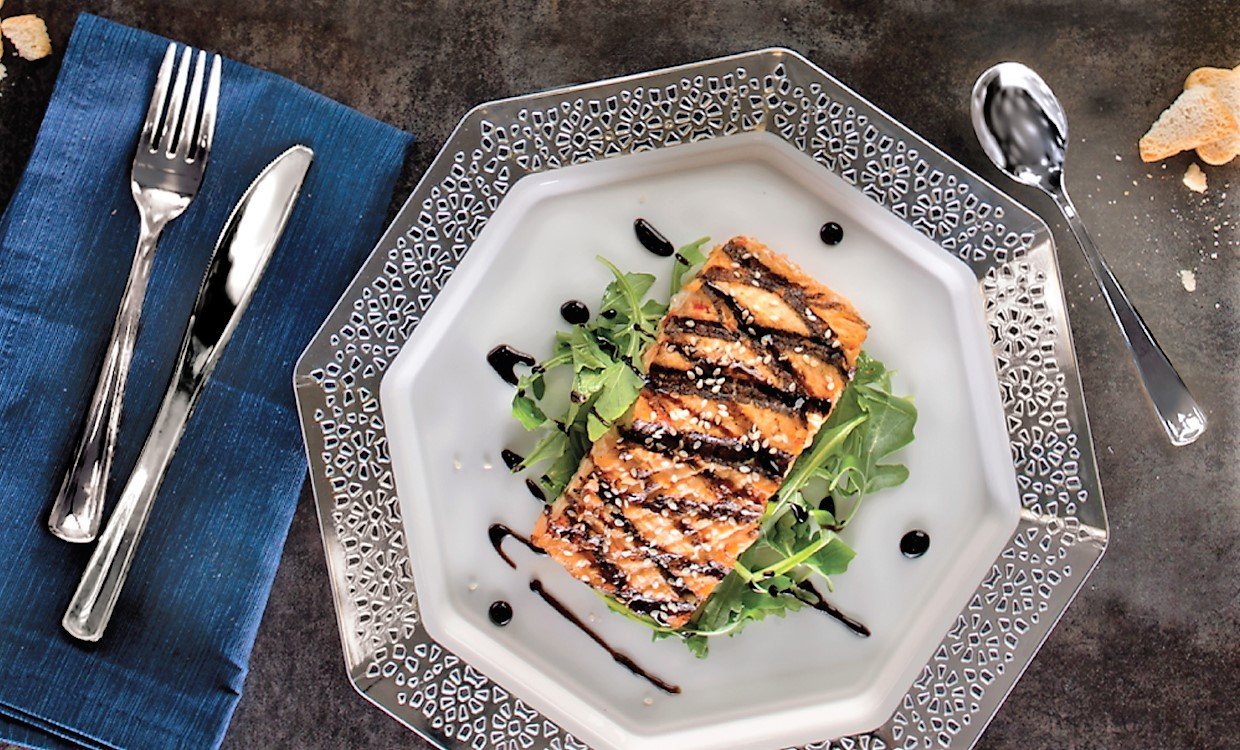 Plastic Cutlery Silverware Extra Heavyweight Disposable Flatware, Full Size Plastic Cutlery Like Silver Combo Pack