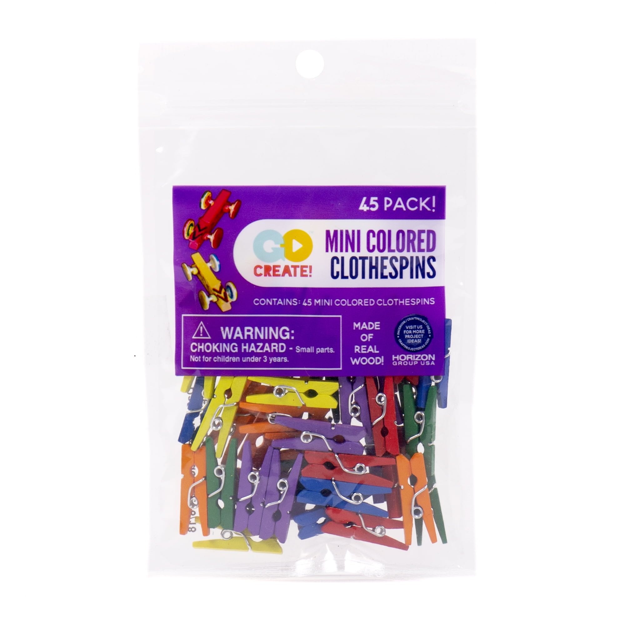 Go Create Wood Mini Colored Clothe Pins, 1 Each