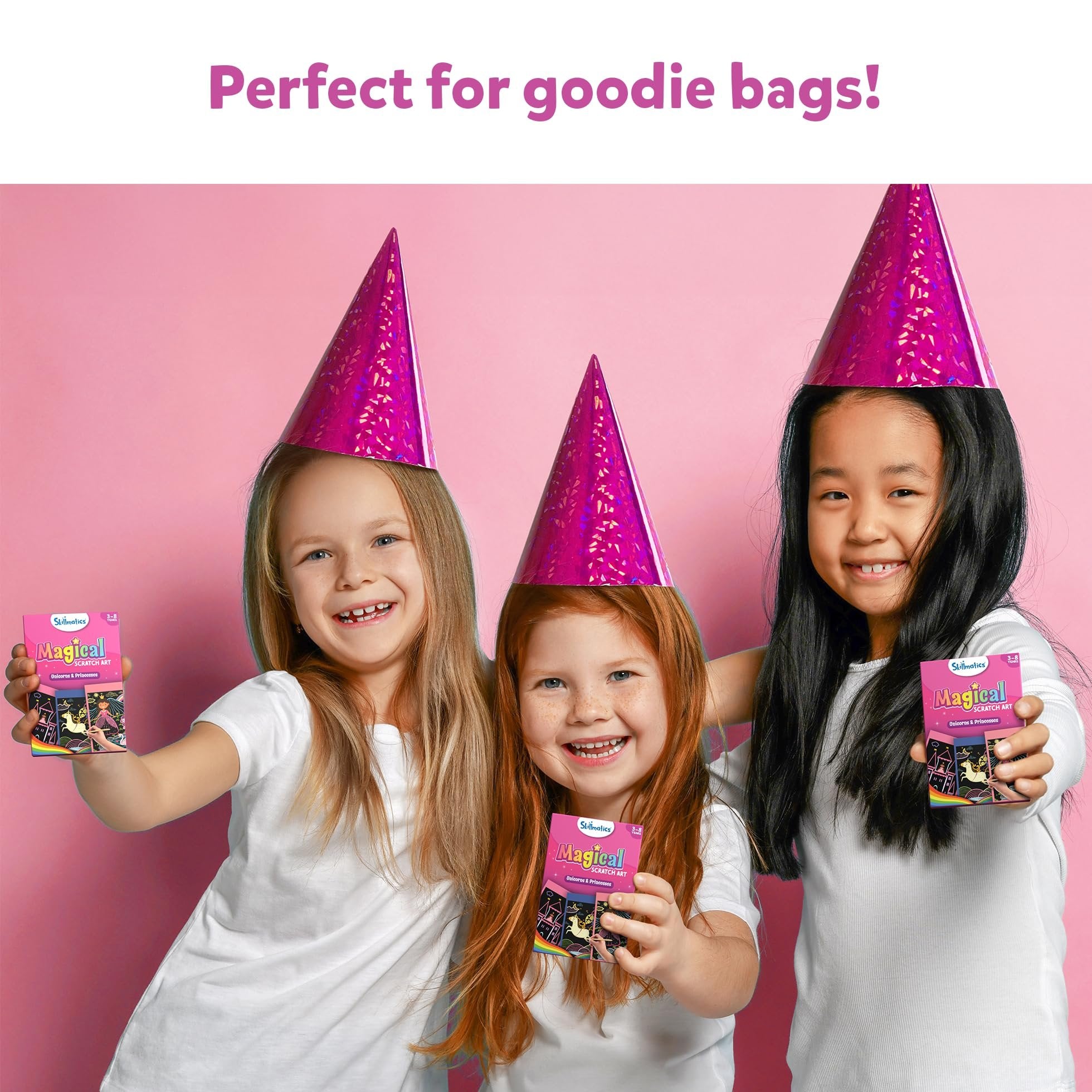 Skillmatics Party Favors (Pack of 15) - Magical Scratch Art Set for Kids, Unicorns & Princesses, Pink Goodie Bag, DIY Art & Craft Activity, Gifts for Girls, Boys Ages 3, 4, 5, 6, 7, 8