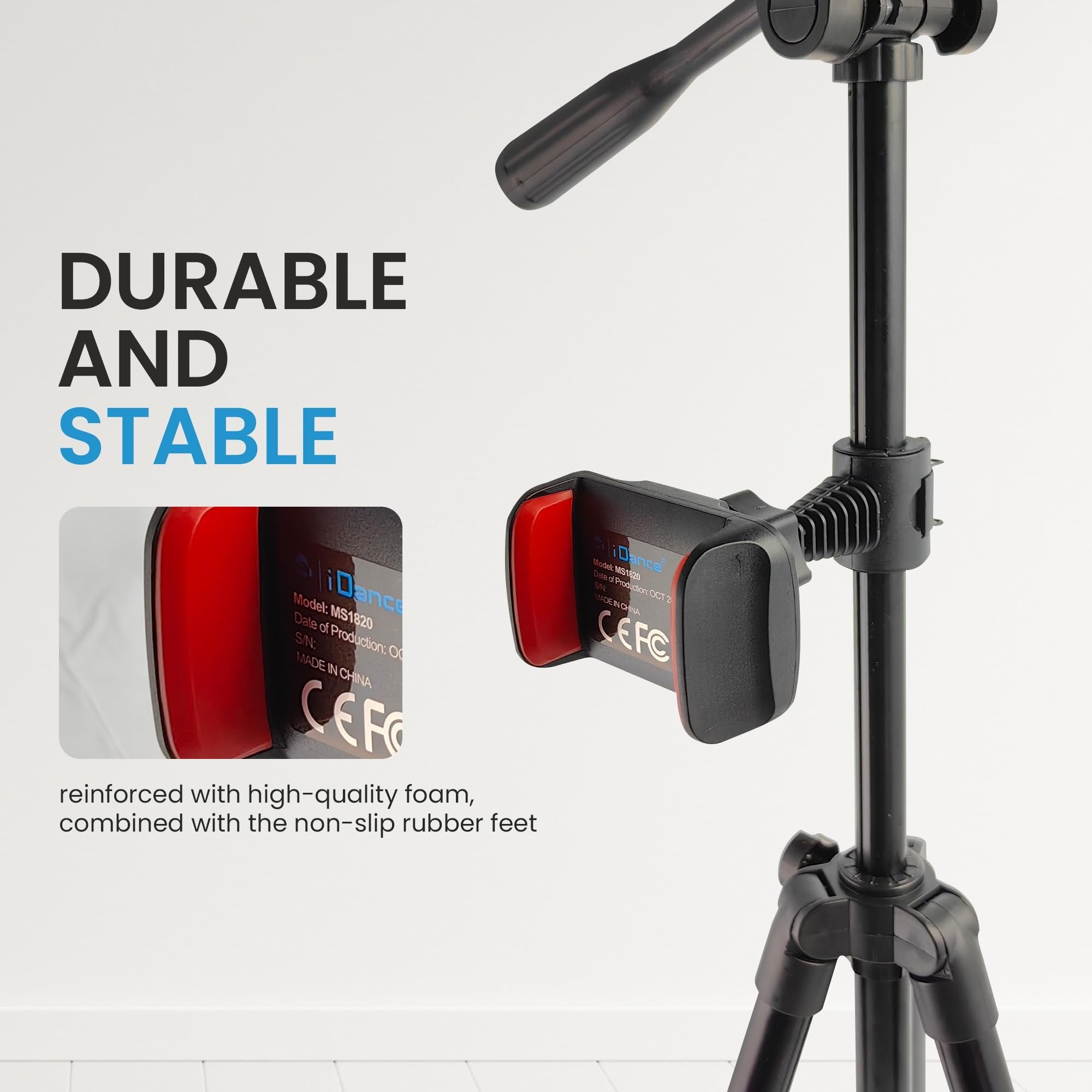 iDance MS1820 Universal Cell Phone Holder with Easy Lock and Bluetooth Remote Control Phone Mount with Clamp Camera and Mobile Phone Holder for Car