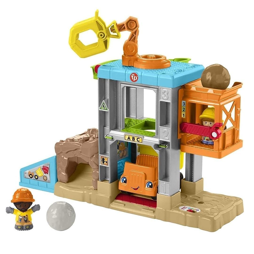 Fisher-Price Little People Toddler Learning Toy Load Up ‘N Learn Construction Site Playset with Dump Truck for Ages 18+ Months