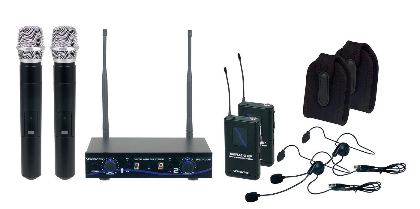 VocoPro - (DIGITAL32-ULTRA Dual Channel Digital Wireless Handheld/Headset/Instrument System