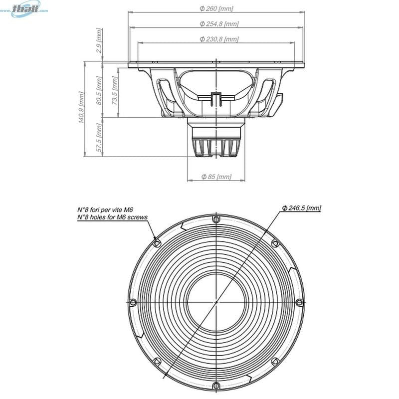 Eighteen Sound 18 10NTLW2000-8 10-inch Woofer Perfect Component Line Arrays and Two Way Systems. 8-Ohms