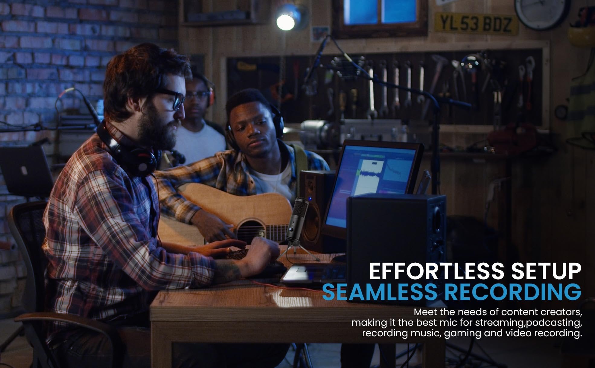 iDance MS1814 6-in-1 PRO Vocal Cardioid Condenser Microphone Plug & Play Studio Recording Microphone for PC Gaming Podcast Broadcast Streaming