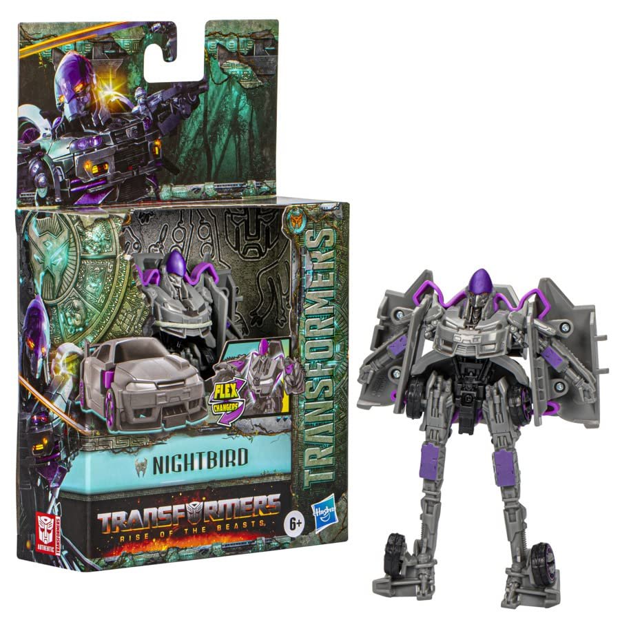 Transformers: Rise of The Beasts Flex Changers Nightbird Figure 15cm Age 6+