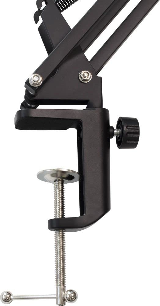 ULTIMATE SUPPORT JSBCM50 JamStands Series External Spring Style Ultimate Broadcast Mic Stand Dual Exterior Spring Design Ergonomic Adjust Knob Sturdy Table Clamp System