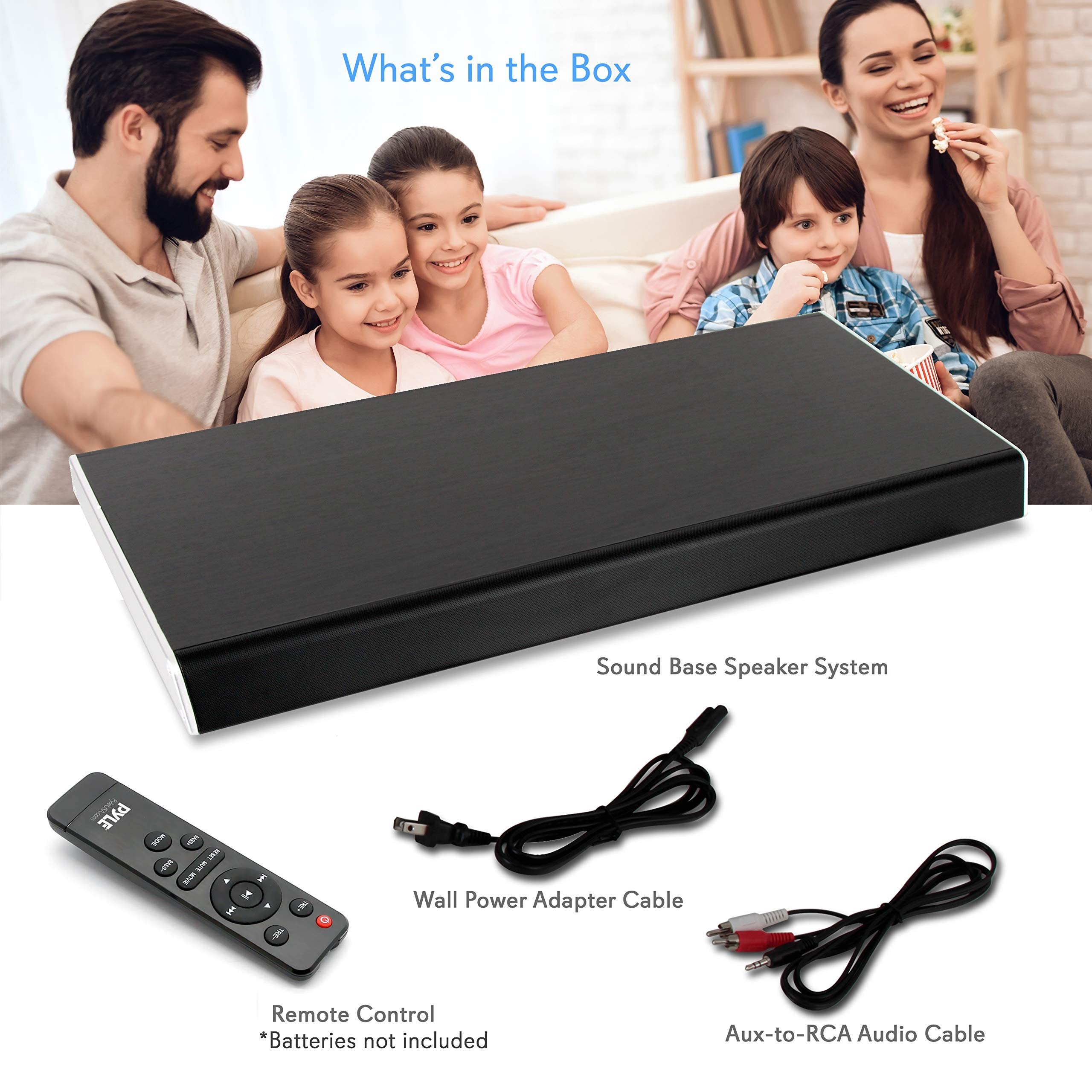 Pyle Surround Sound TV Sound Bar - Bluetooth Compatible Wireless Soundbar For TV w/ Built in Subwoofer Speaker - Television Sound Bar System w/ LCD/Optical Audio/RCA/AUX/USB/Coaxial PSBV620BT