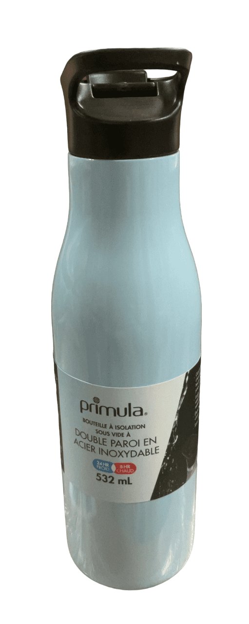 18oz Double Wall Vacuum Insulated SS Bottle with Pop Up and Screw Off Multifunction Lid Blue