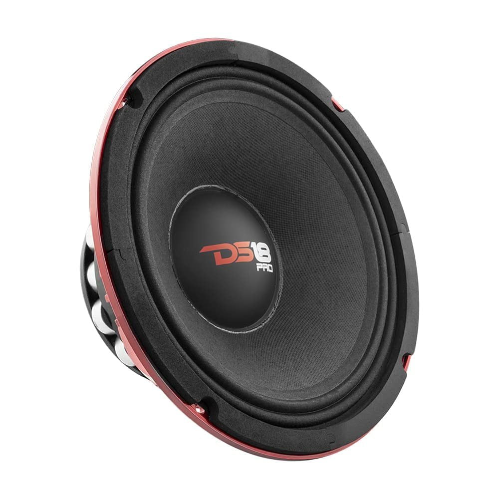 DS18 PRO-NEO10R 10" Car Speaker Mid-Range Loudspeaker 1000 Watts Max Power 500 Watts RMS 4-Ohms - Neodymium Rings Magnet for More Volume and Power. High Powered Aluminum Voice Coil