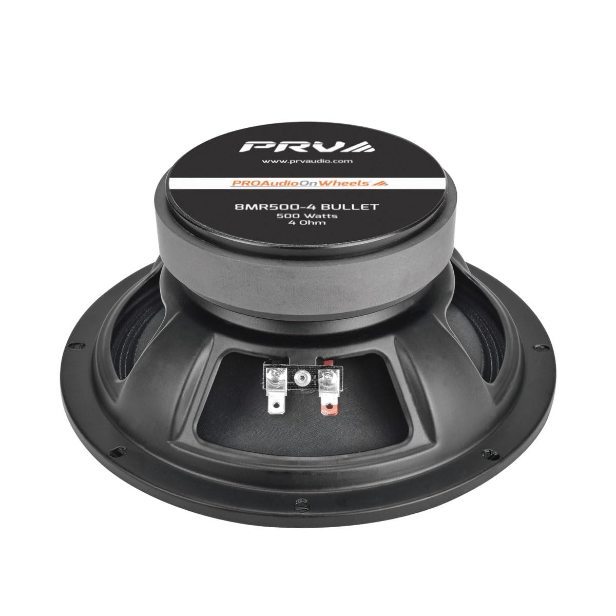PRV AUDIO 8 Inch Midrange Speaker 8MR500-4 Bullet, 500 Watts Program Power, 4 Ohm, 1.5 in Voice Coil Bullet Speakers for Car Audio Door Louspeaker (Single)
