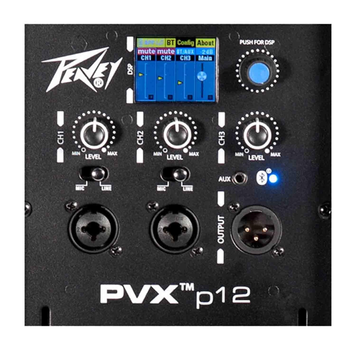 Peavey PVXp™ 12 Bluetooth® 12-Inch Powered Loudspeaker, 2-Yr Warranty, Combine Big Sound with Advanced DSP & Bluetooth, Pole Mount Molded-in, 980 Watts