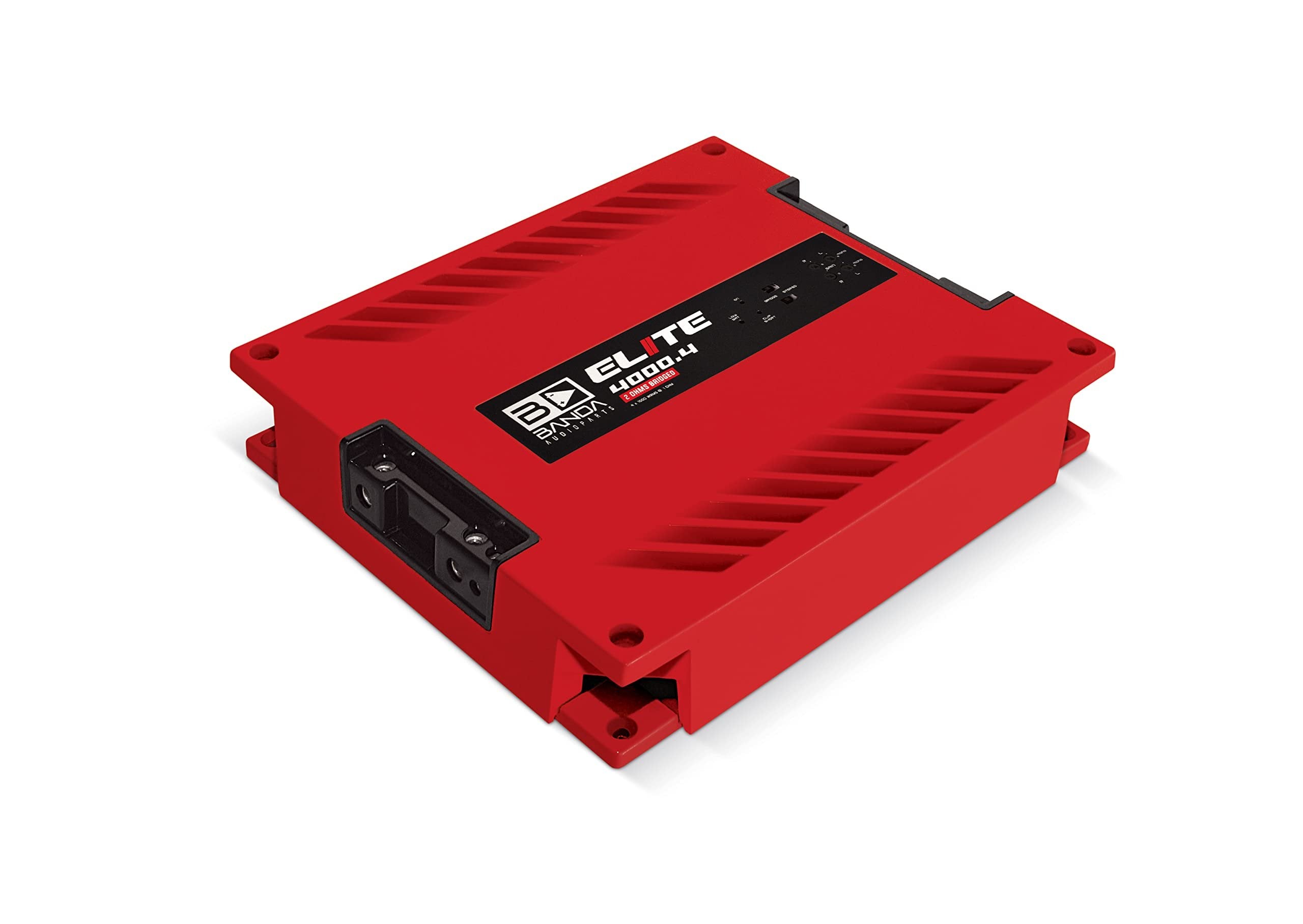 4-Ch. Vehicle Audio Bass Amplifier - 1000 Watts High-Powered Mono Bass Amplifier w/Subsonic Filter & Low Pass Filter Stable at 2 ohm, LED Indicators, Sound Specialization, Red - BANDA 4000.42OHMRED