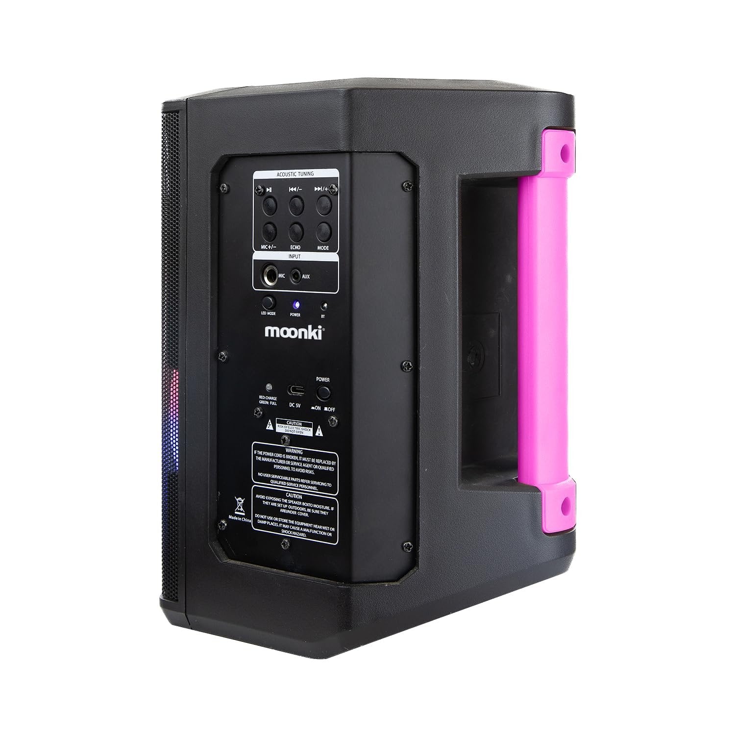 Moonki Sound Malibu - Portable Bluetooth Speaker for Party (Pink)