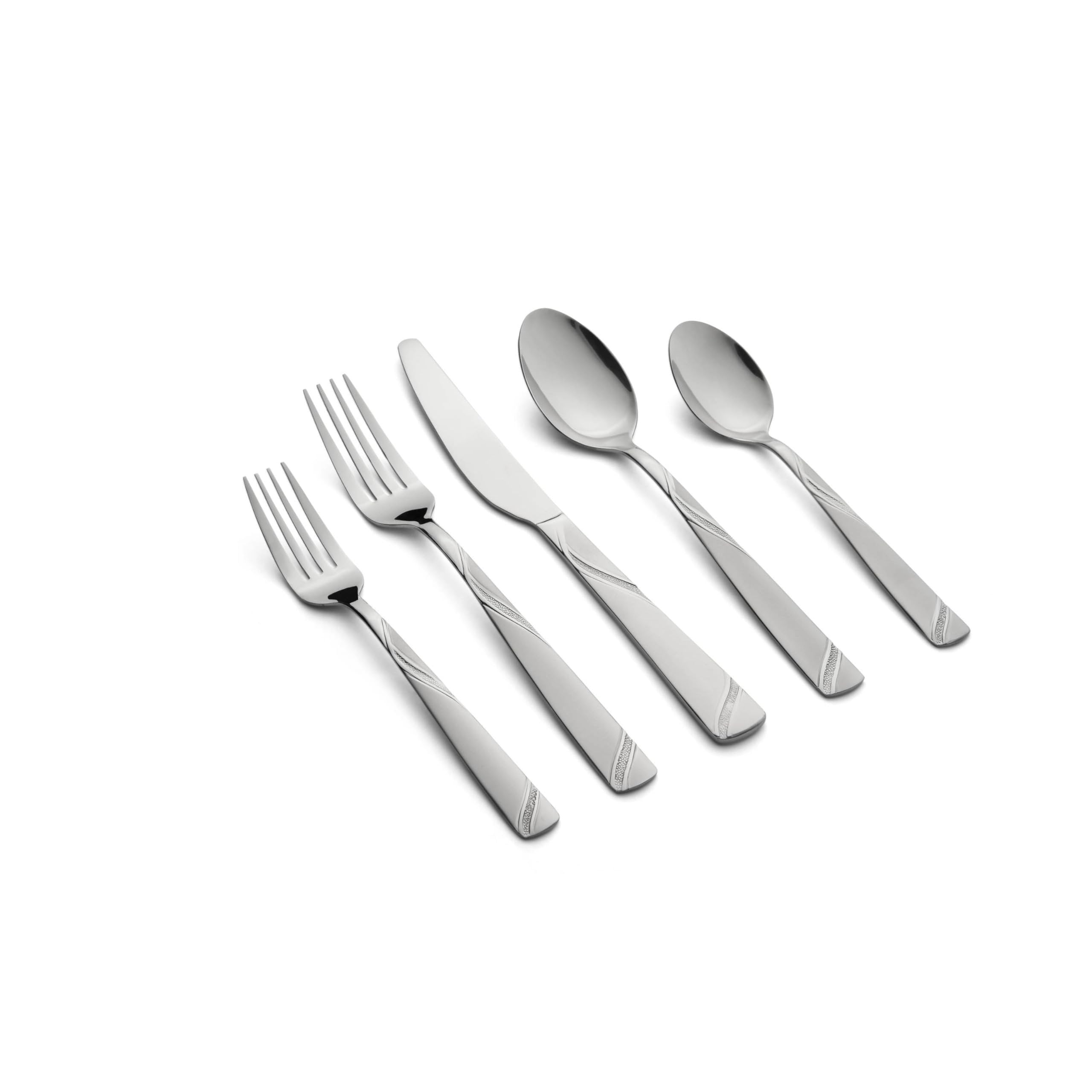 Cambridge Tabitha Sand Piece Flatware Set With Caddy, 40 Count, No Color