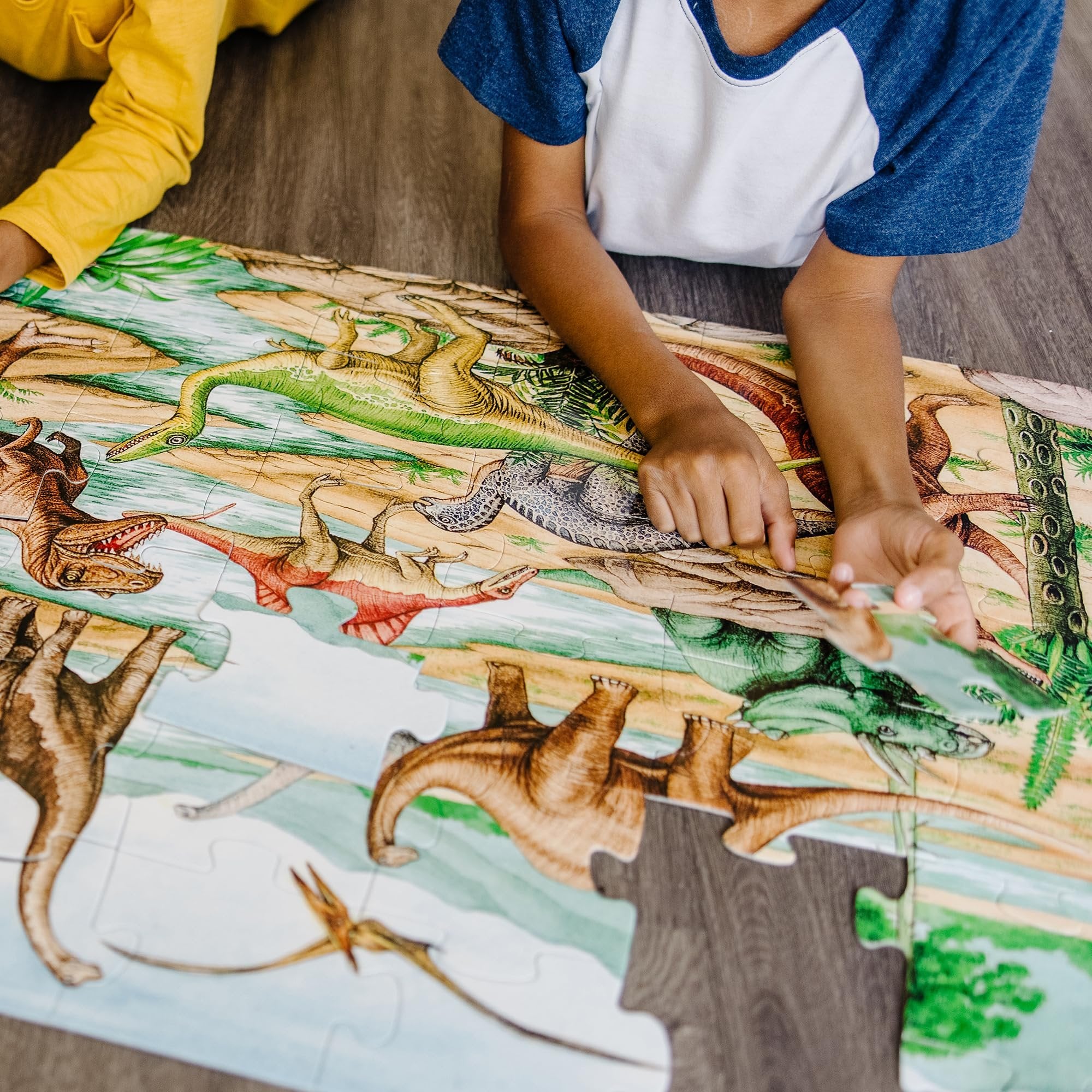 Melissa & Doug Dinosaurs Floor Puzzle - 48 Pieces (2 Feet x 3 Feet Assembled) - FSC Certified
