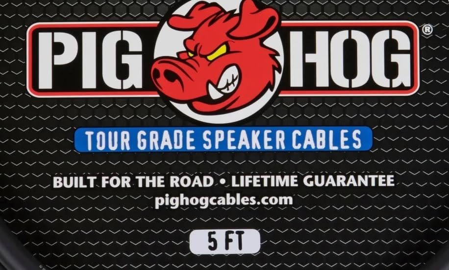 PigHog PHSC5S14 Speaker Cable 5-feet Speakon to 1/4-inch Connector Heat Shrink Protected 9.2mm PVC Outer Covering 14 Gauge Wire