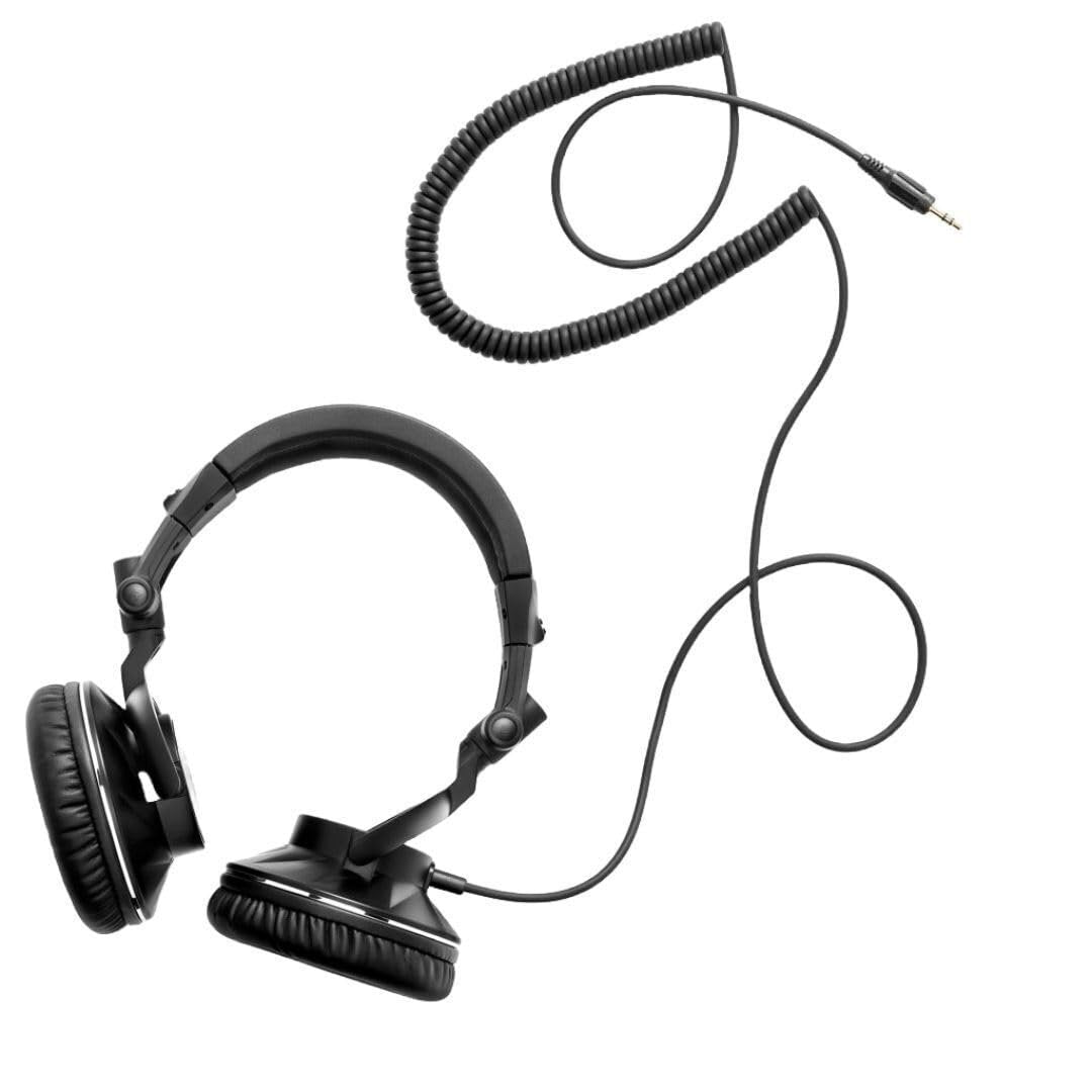 Hercules HDP DJ60 Closed-Back Over-Ear DJ Headphones with Optimal Noise Isolation, Circumaural Design, Attached Spiral Cable, and Ultra-Soft Ear Pads (Black)