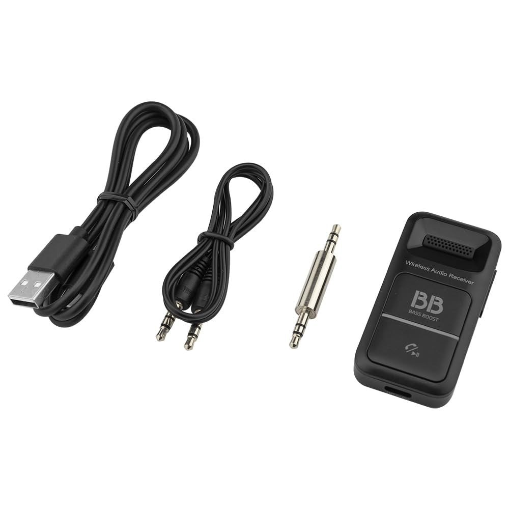 DS18 BR1 Wireless Bluetooth 5.3 Receiver for Car, Home, TV, PC, Headphones - Noise Cancelling, Hands-Free Call, Siri/Google Compatible, Audio Adapter 3.5mm Aux, Bluetooth Music Receiver