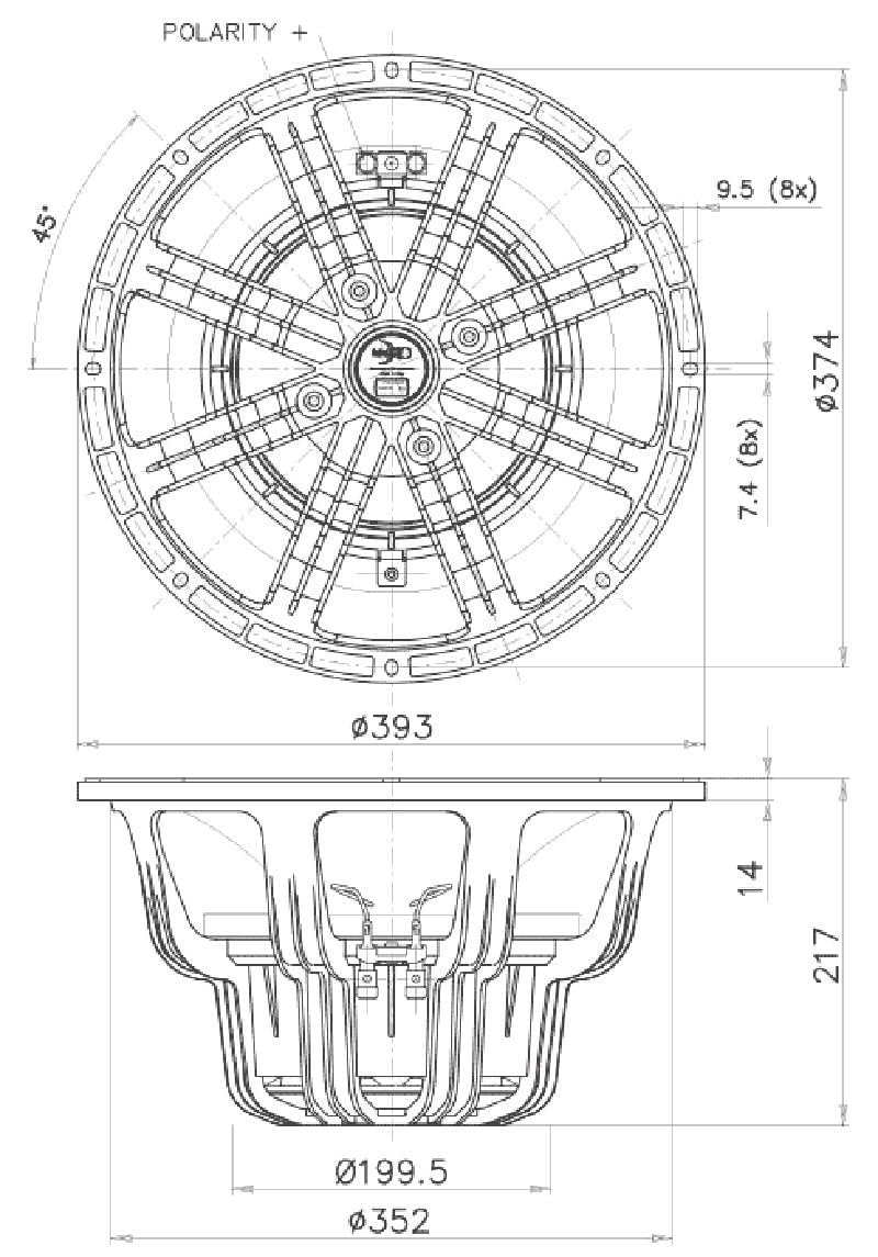 Faital Pro 15XL1400-4 15-inch 4-Ohms Woofer Speaker Low-Frequency Loudspeaker Subwoofer Applications 1400 Watts Rms 2800 Watts Max