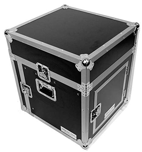 DEEJAY LED Hard Case Designed To Carry A 10u Mixer, 8u Vertical Rack Accessories And A 17" Laptop Computer Case Made From Vinyl Laminated 9.0mm Plywood With An Adjustable Modular Foam Lining TBHM8ULT
